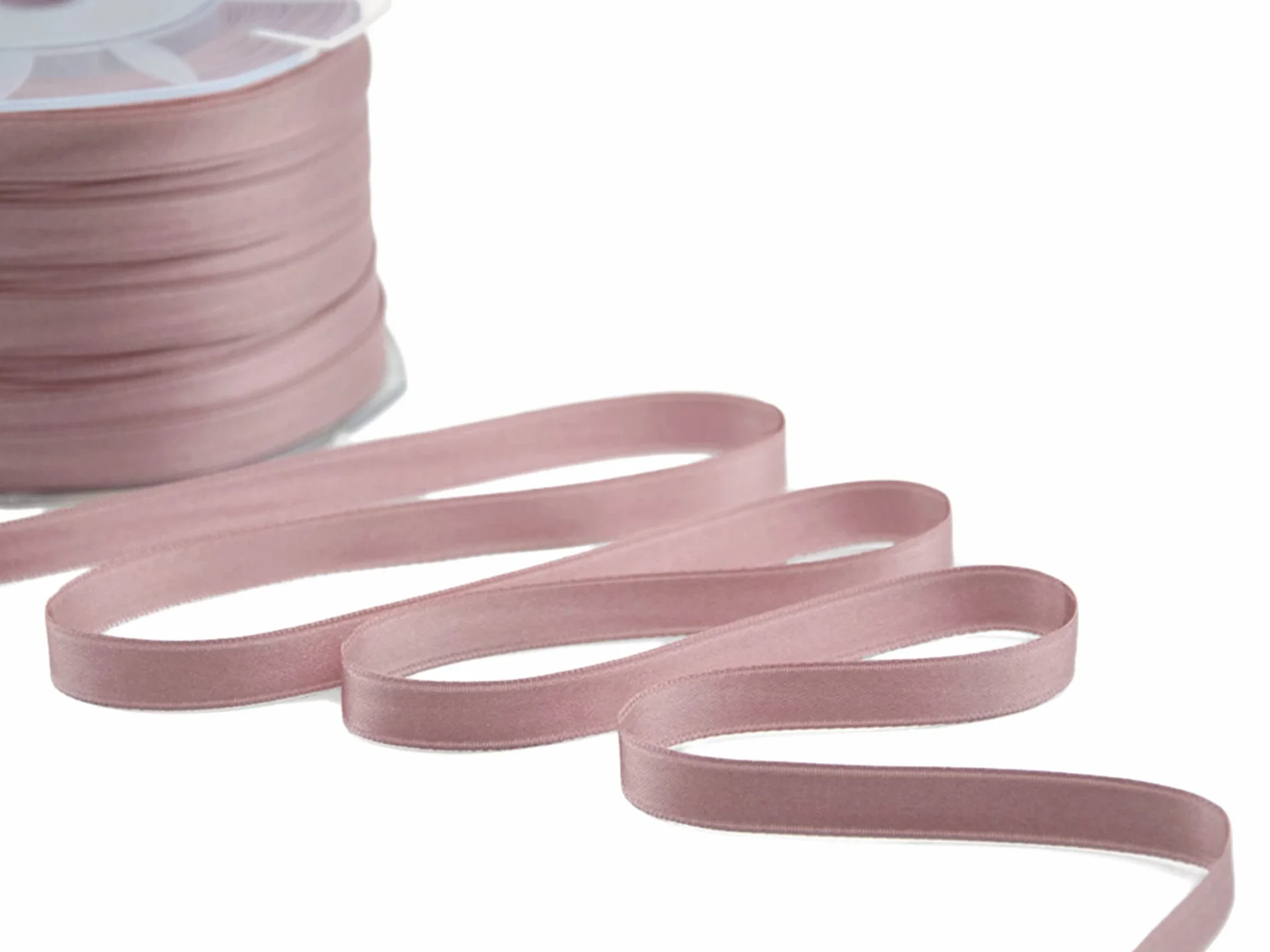 Furlanis Nastro Doppio Raso Tessuto Italiano Rosa Antico 10 mm x 25 m