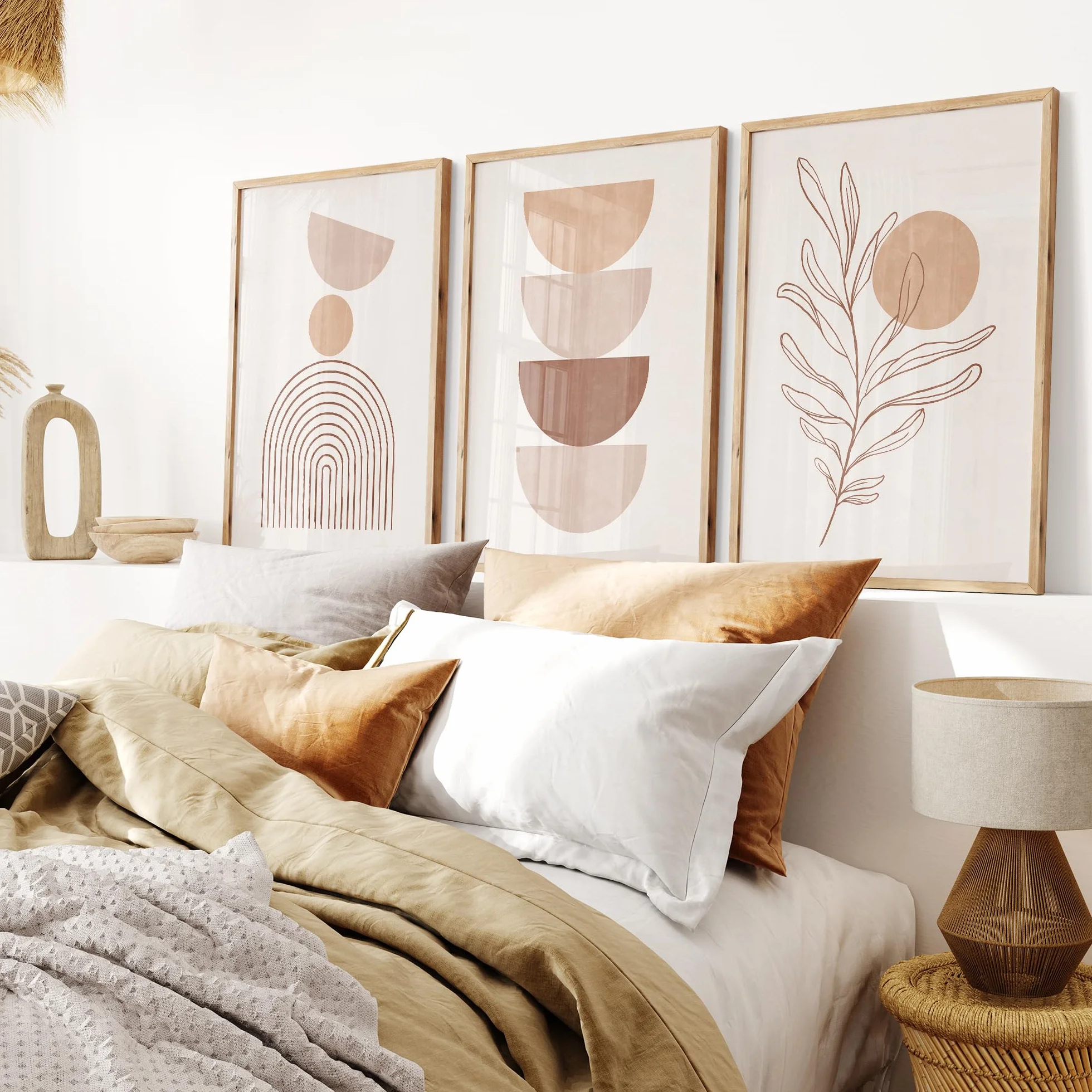 OHBIMA® Set Di Poster Da Parete quadri moderni soggiorno decorazioni camera da letto quadro astratto moderno stampe moderne wall art elegante arte astratta contemporanea (Senza Cornice – 50x70cm)