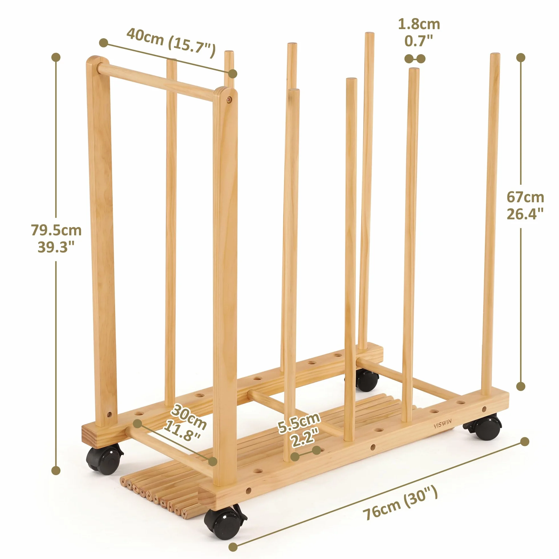 VISWIN Art Storage Rack with Handle and Swivel Wheels for Canvas Boards, Drawing Table, Art Studio