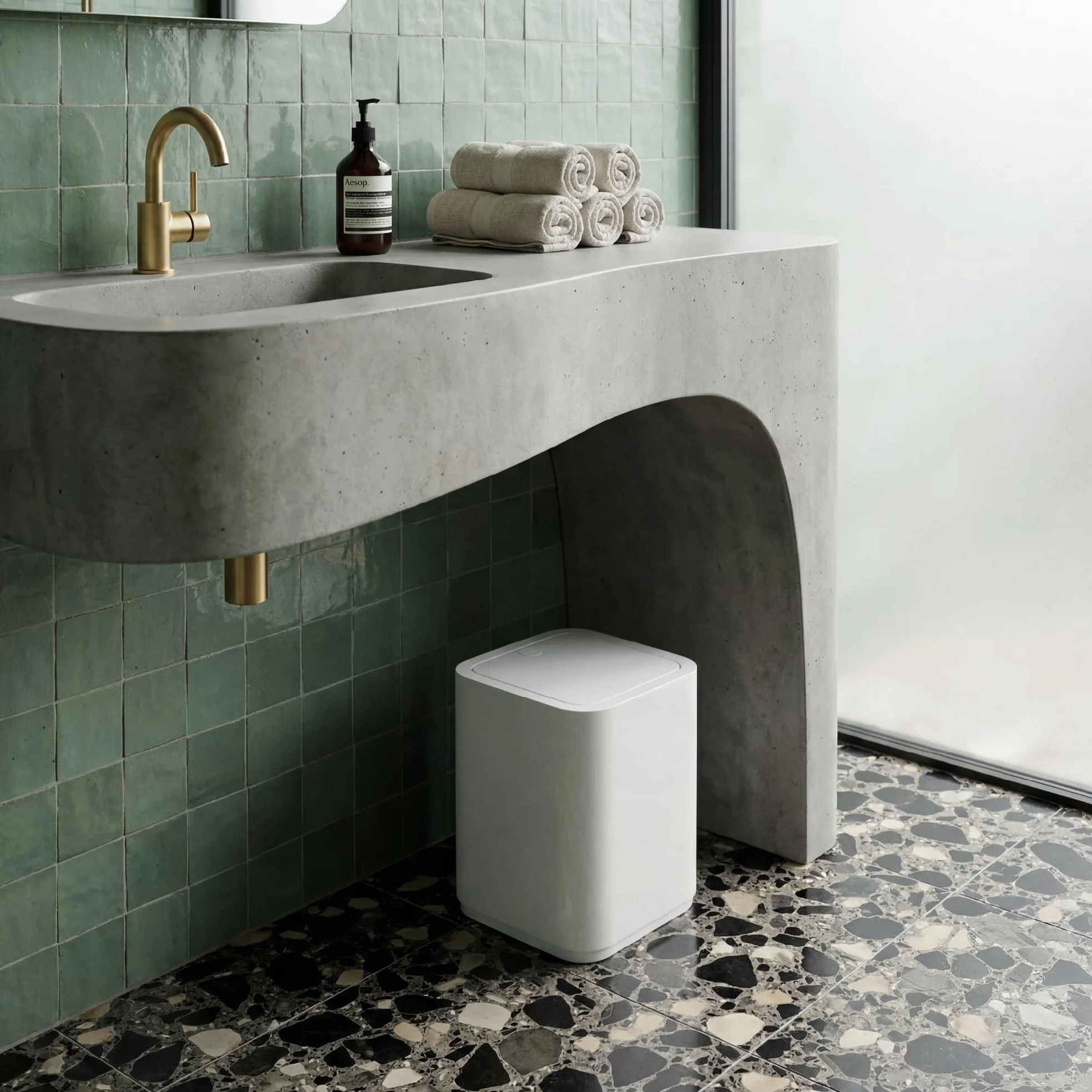 Gedy G-Seventy Gettacarta Pattumiera bagno resine termoplastiche Bianca Matteo Thun 24,6x20x20 cm 0,47 kg