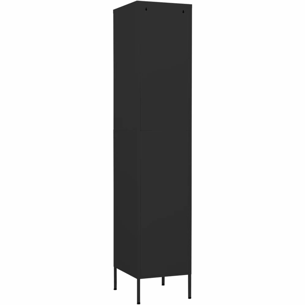 vidaXL Armadio Nero 35x46x180 cm in Acciaio