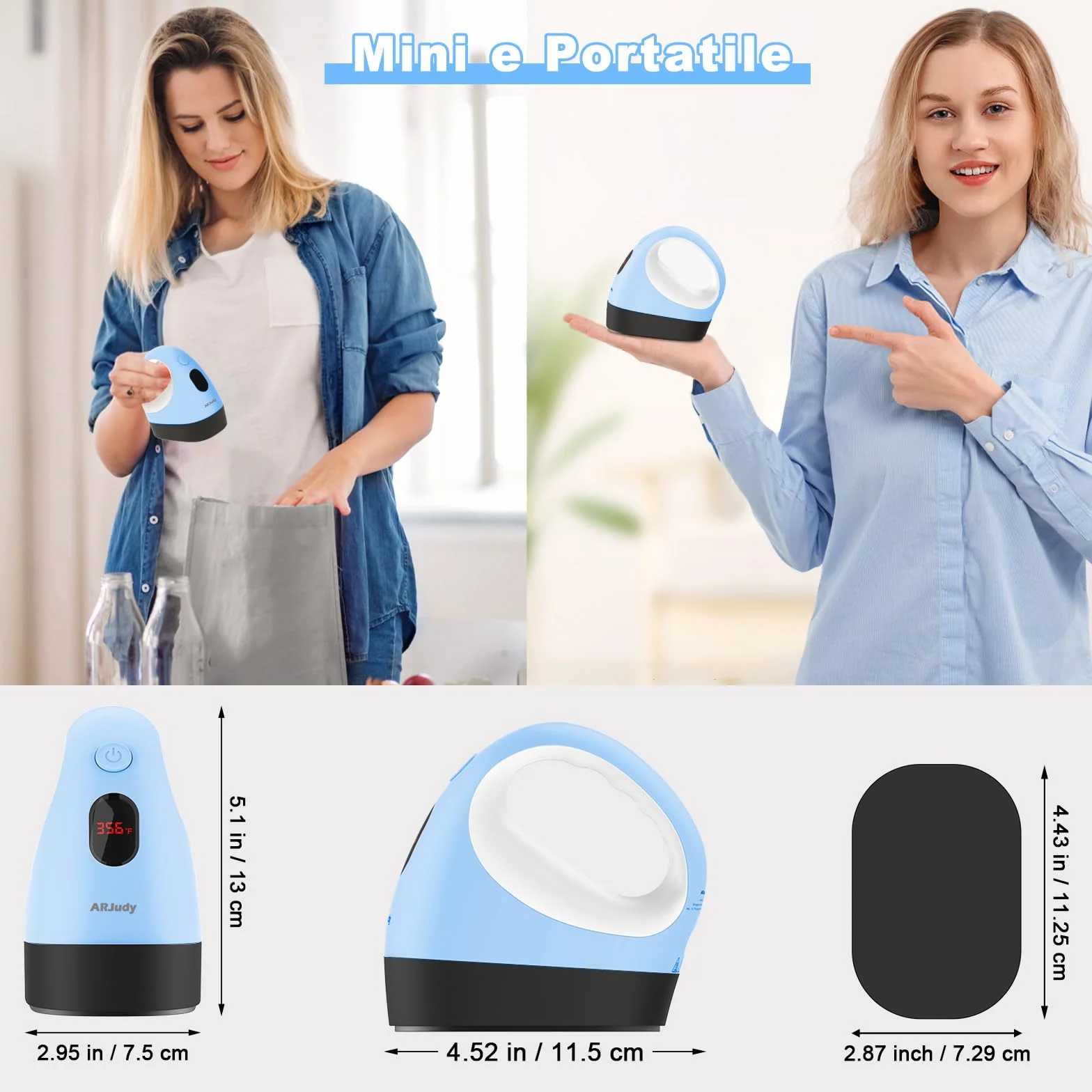 Mini pressa a caldo portatile con 3 impostazioni di calore e temperatura visibile