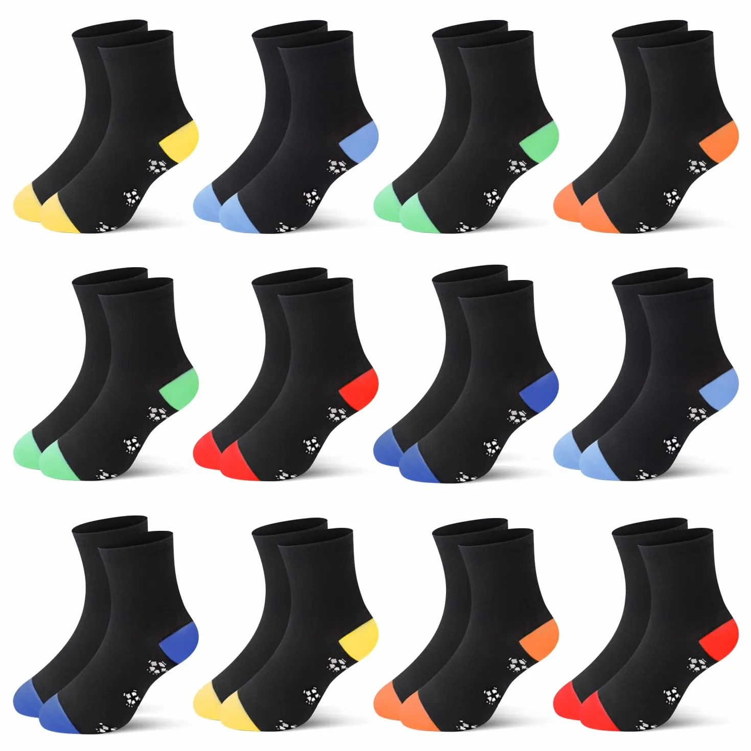 Libella 12 Paia di calzini per Bambini ragazzi e ragazze calzini sportivi calzini invernali da calcio Cotone calzini Amaretti alla moda colorato 2889VA