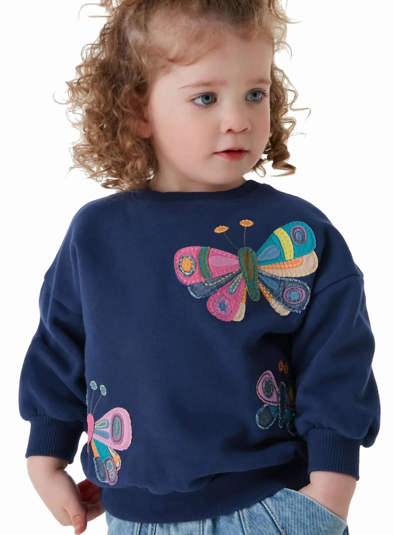 Felpa Bambina Cotone Maniche Lunghe Pullover Ragazza 2-10 Anni