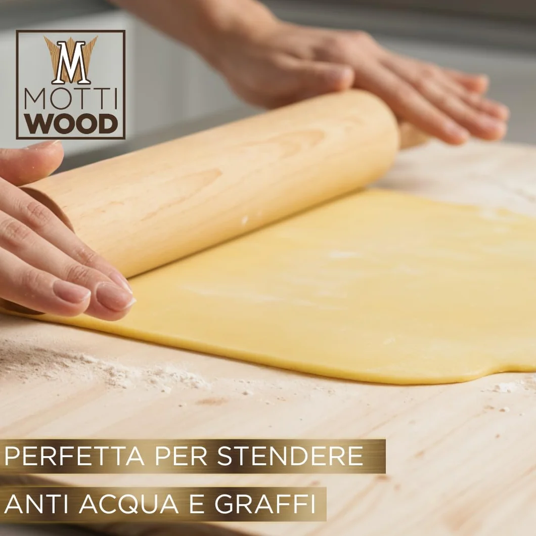 Spianatoia in Legno Abete Naturale 90x55x1,8 cm Asse per Pasta Pizza Dolci Made in Italy