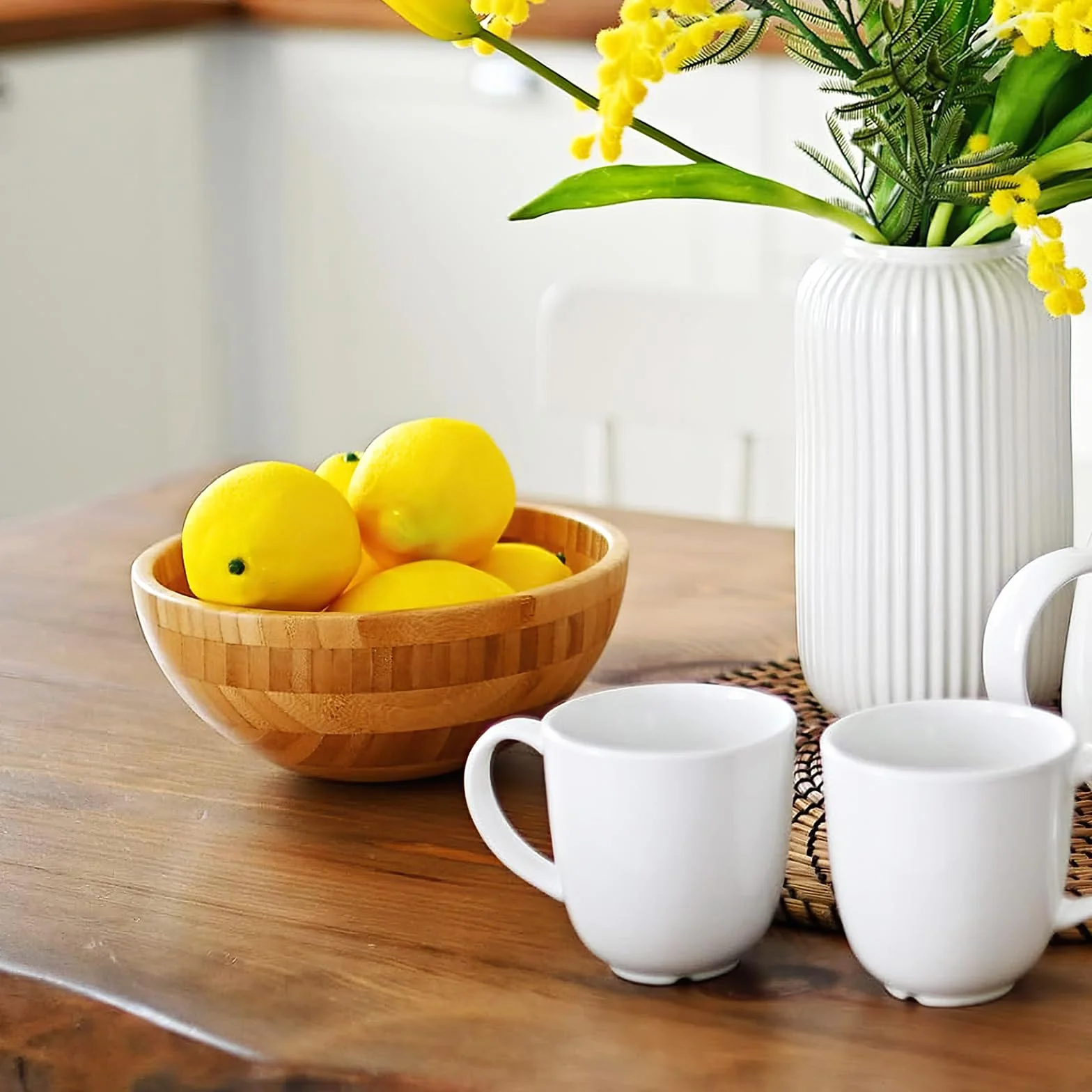 Limoni artificiali set 6 decorazioni frutta gialla realistica per tavolo cucina feste