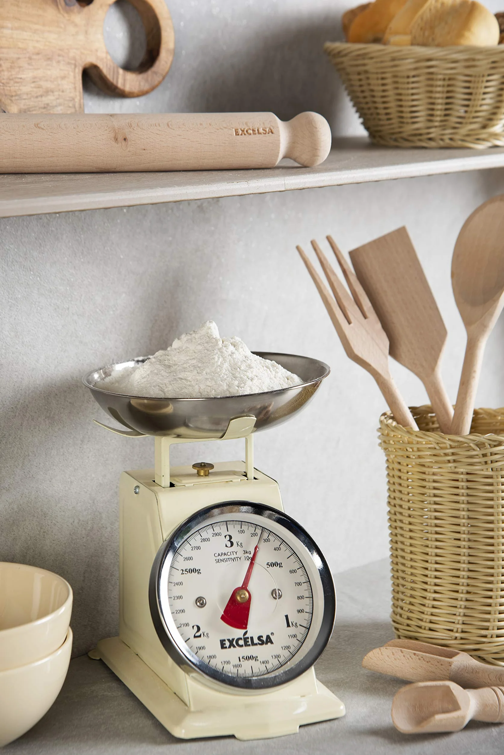 Excelsa Vintage Bilancia Meccanica Acciaio Inox Crema 3 kg/10 g