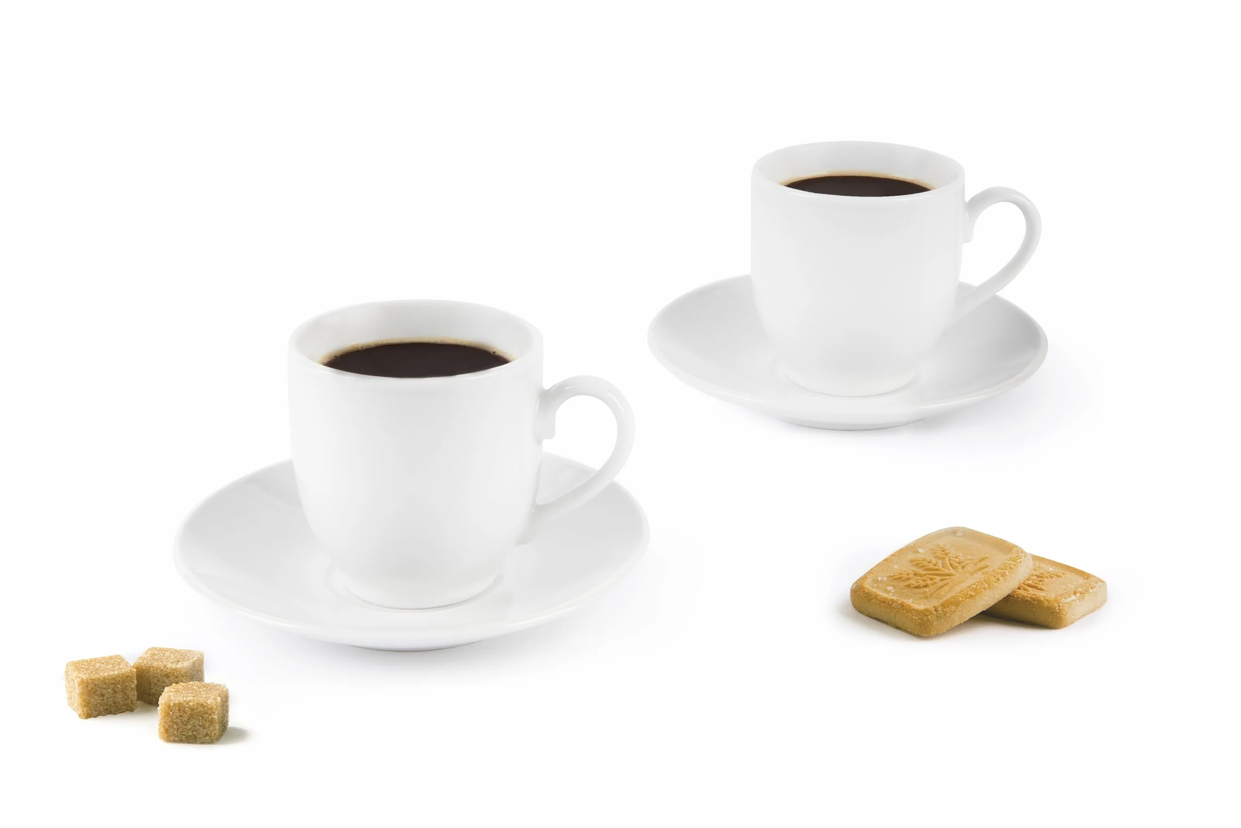 Excelsa Simple White Set 6 Tazzine Caffè con Piattino, Bianco, Porcellana, Capacità 100 Ml.