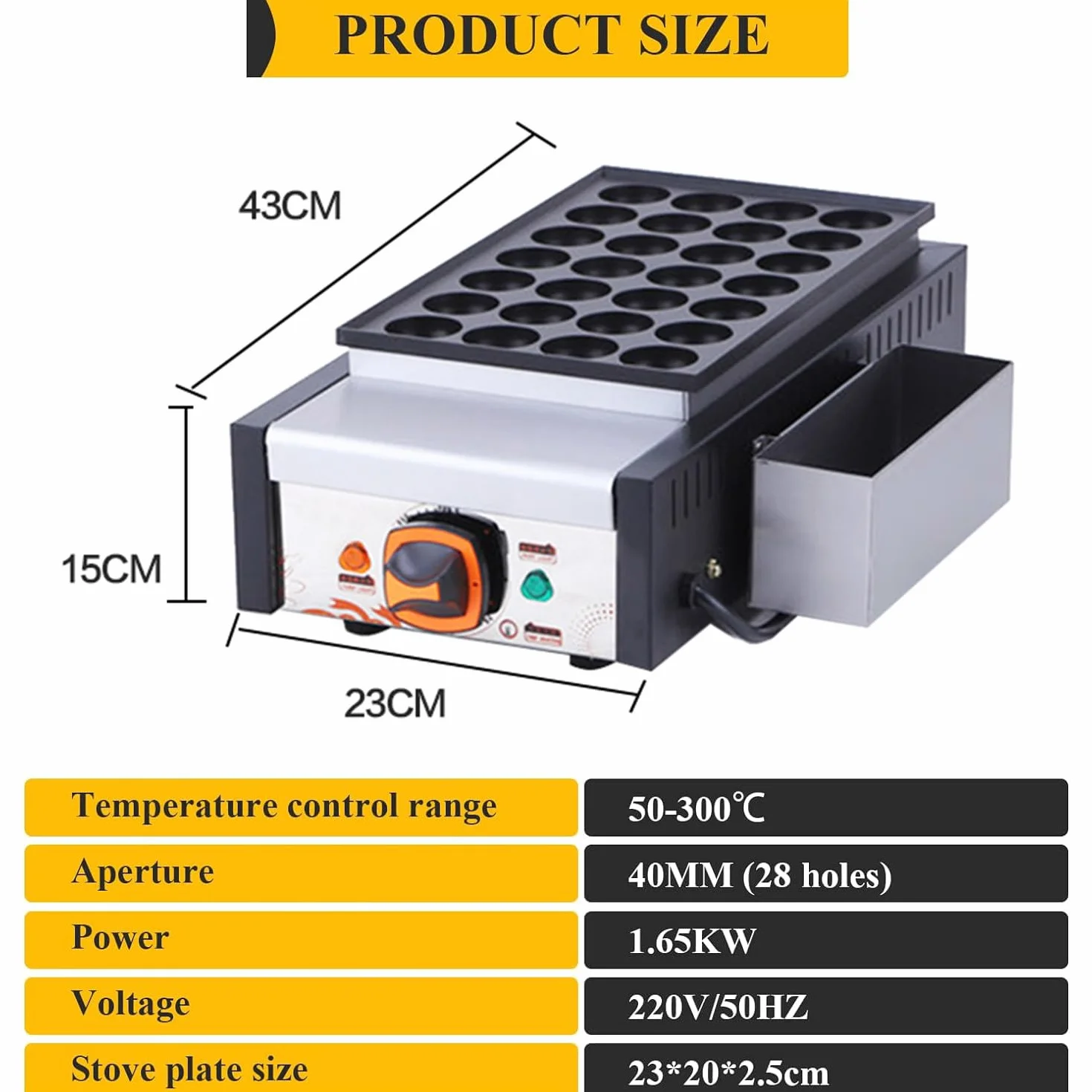 Macchina per Takoyaki Commerciale 28 Fori, Elettrico Giapponese Polpette di Pesce Griller Maker Piastra Antiaderente