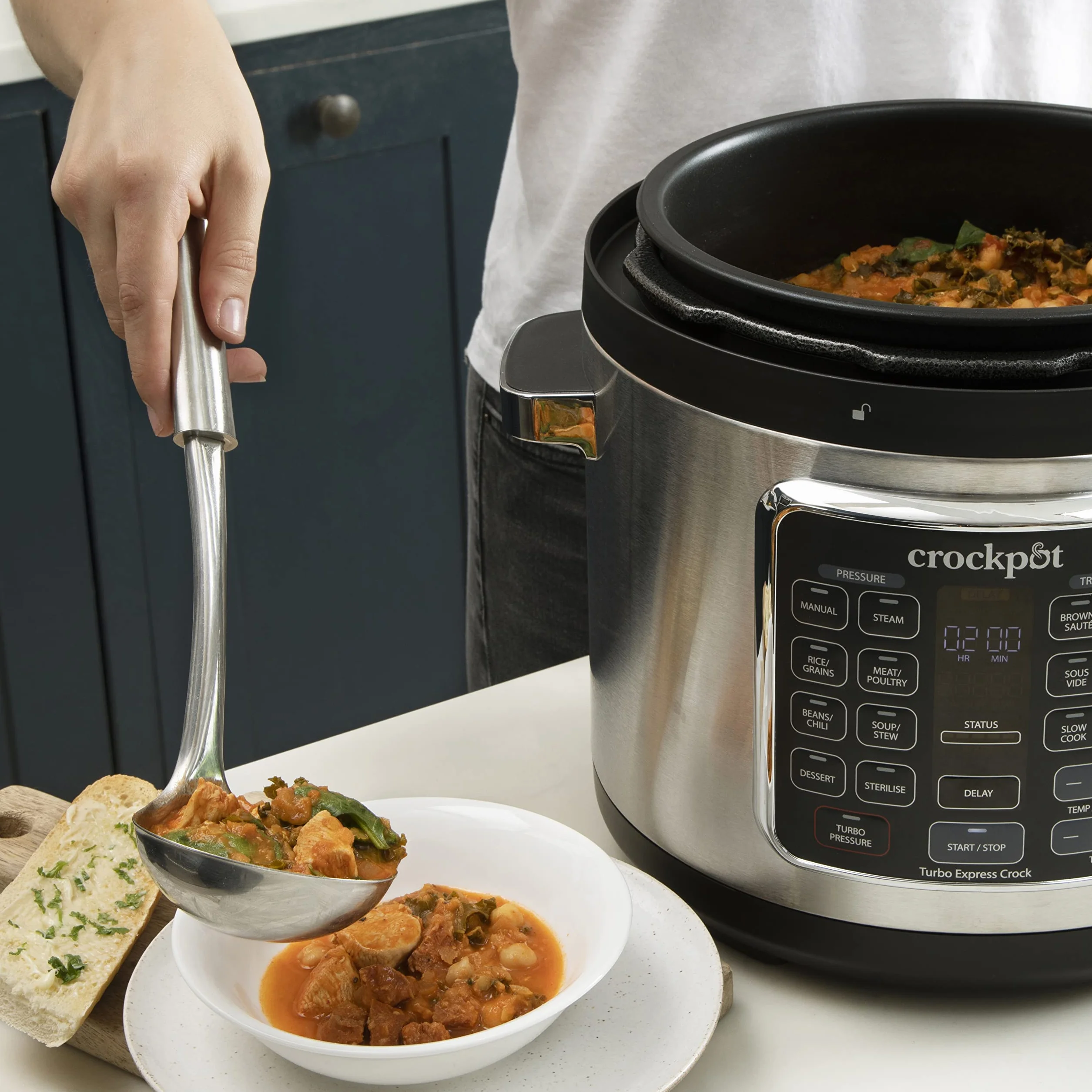 Crock-pot TURBO Express MultiCooker 5.6l 1400W 14 funzioni Cottura a Pressione Argento