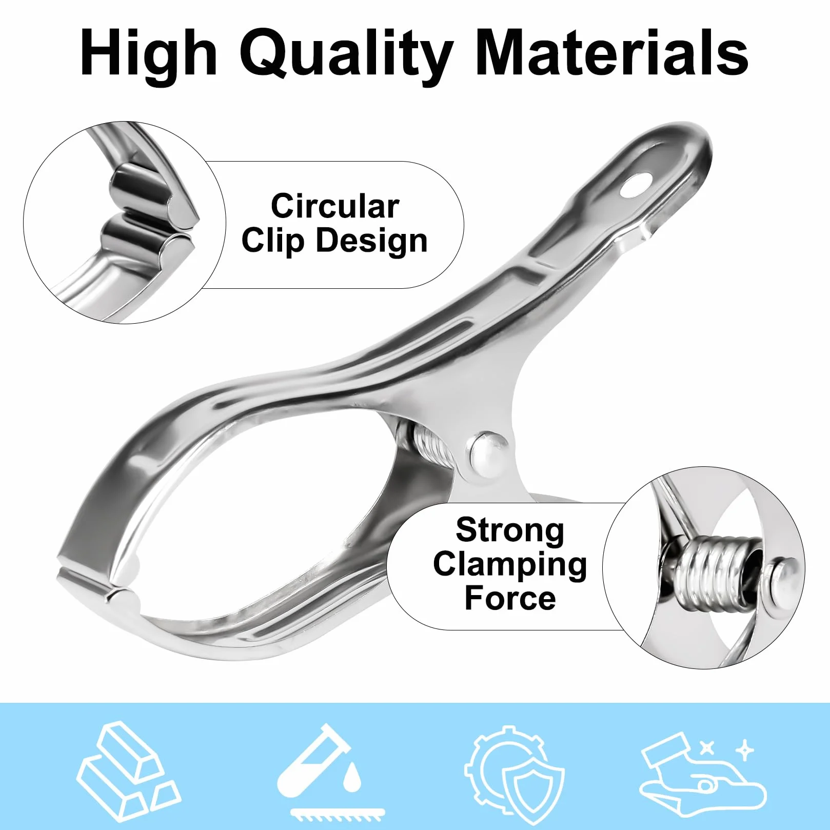 10 Pz 13CM Mollettoni Telo Mare, Molletta Grande, Mollette per Asciugamani da Spiaggia, Mollette Acciaio inox, Clips Mollettoni per Asciugamani Spiaggia Telo da Spiaggias Lenzuola Vestiti Piumoni
