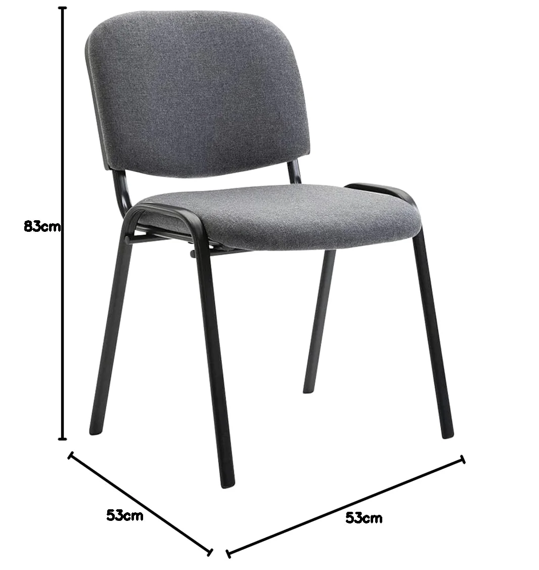 CLP Set 12 Sedie Conferenza Ken In Stoffa I Sedie Riunione Impilabili In Metallo Con Carico Max 120 KG I Sedia Ospite Classica Con Schienale, Colore:grigio