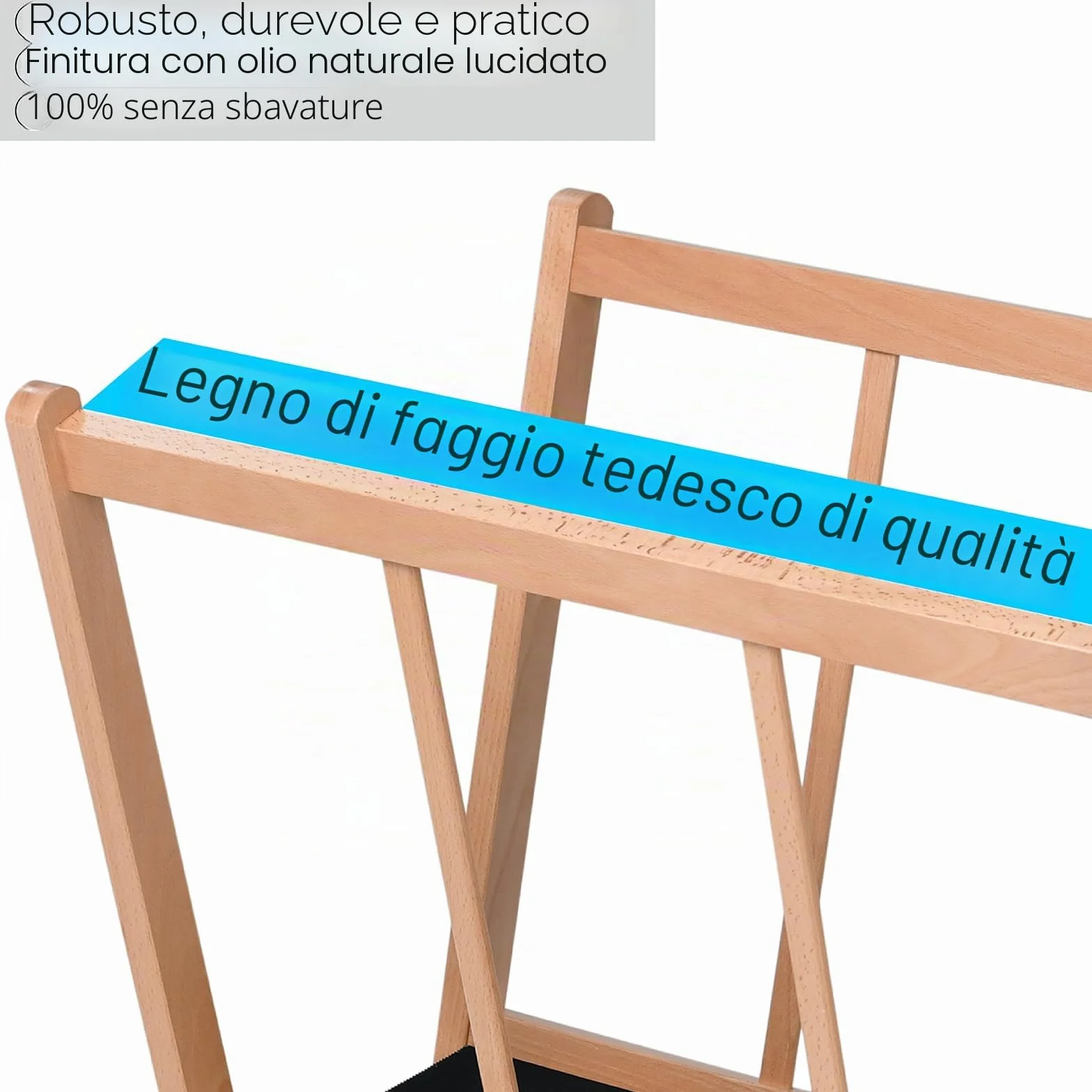 MEEDEN Scaffale grande in legno con ruote per opere d'arte fino a 119,4 cm naturale