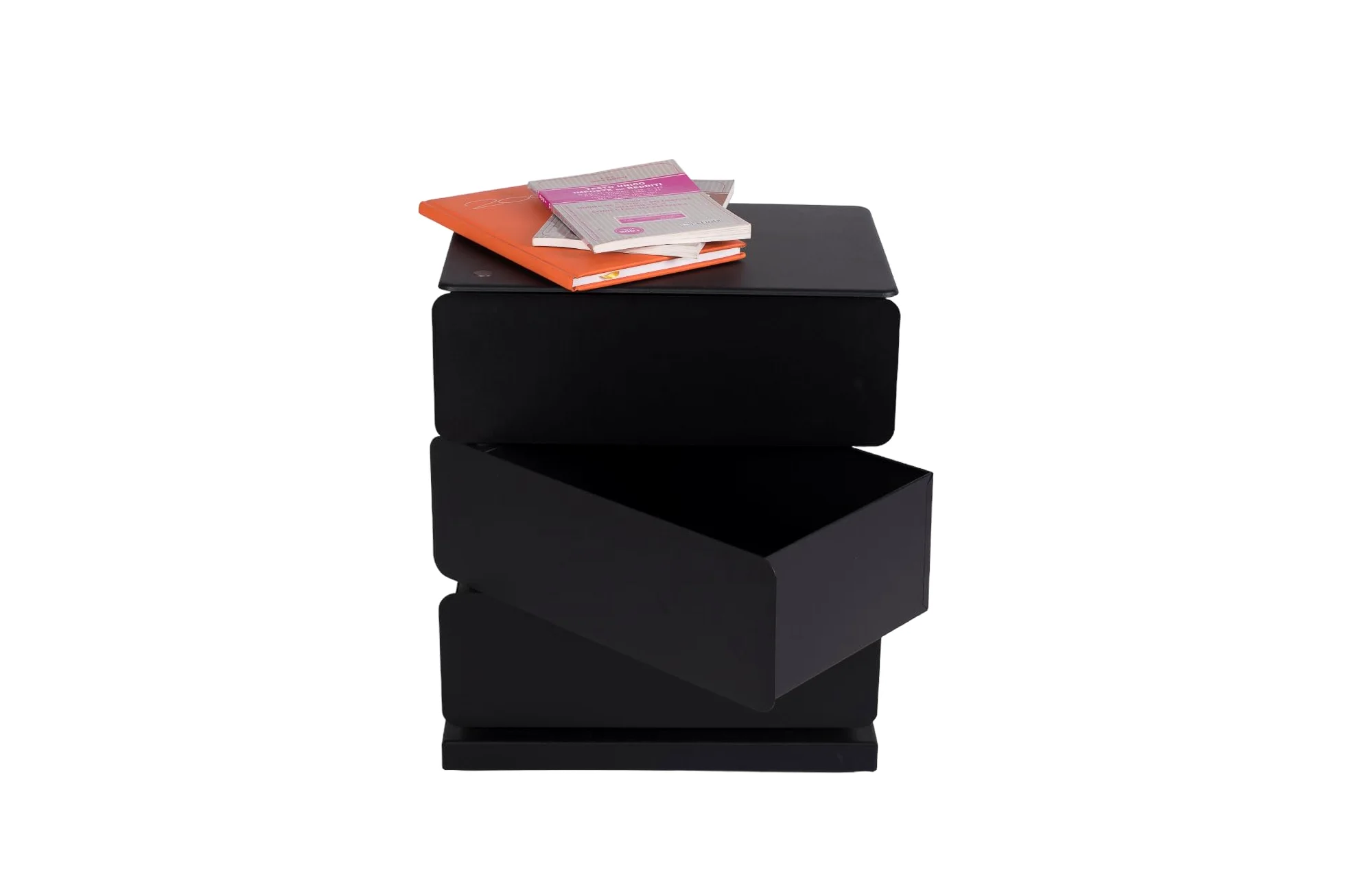 Cassettiera Salvaspazio Multiuso con 3 Cassetti in Metallo Colore Nero | Mobiletto Contenitore per Ufficio, Camera, Bagno e Ingresso