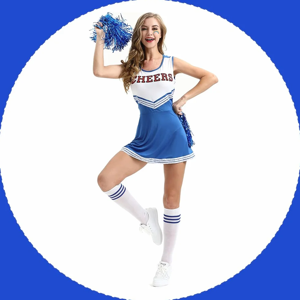 Costume da cheerleader per adulti donna Halloween cosplay carnevale
