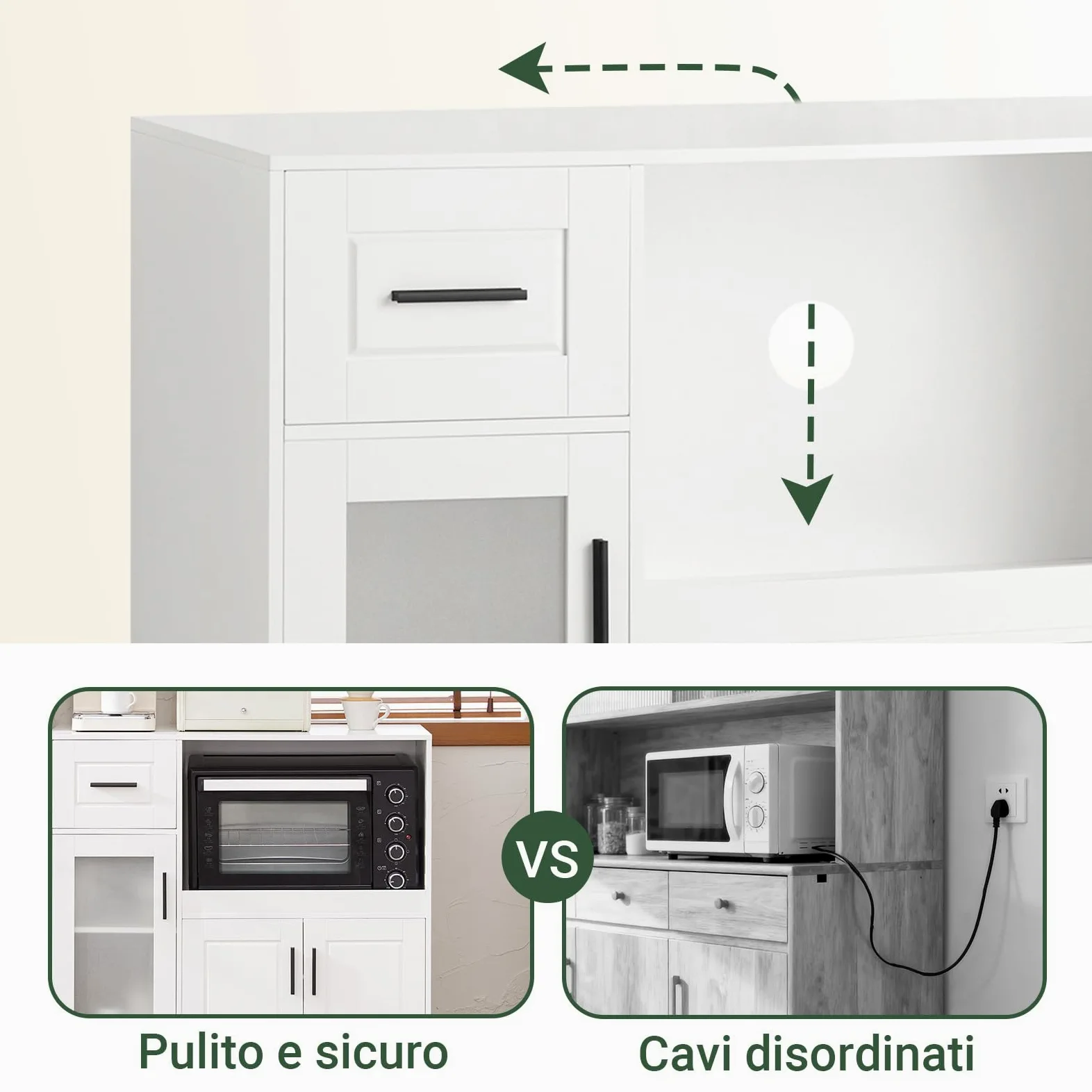 SoBuy Carrello da Cucina, Isola Cucina con Ruote, Mobili da Cucina, Supporto per Microonde, Carrello Mobile per Sala da Pranzo e Ufficio 88,5 x 40 x 89 cm Bianco FSB78-W