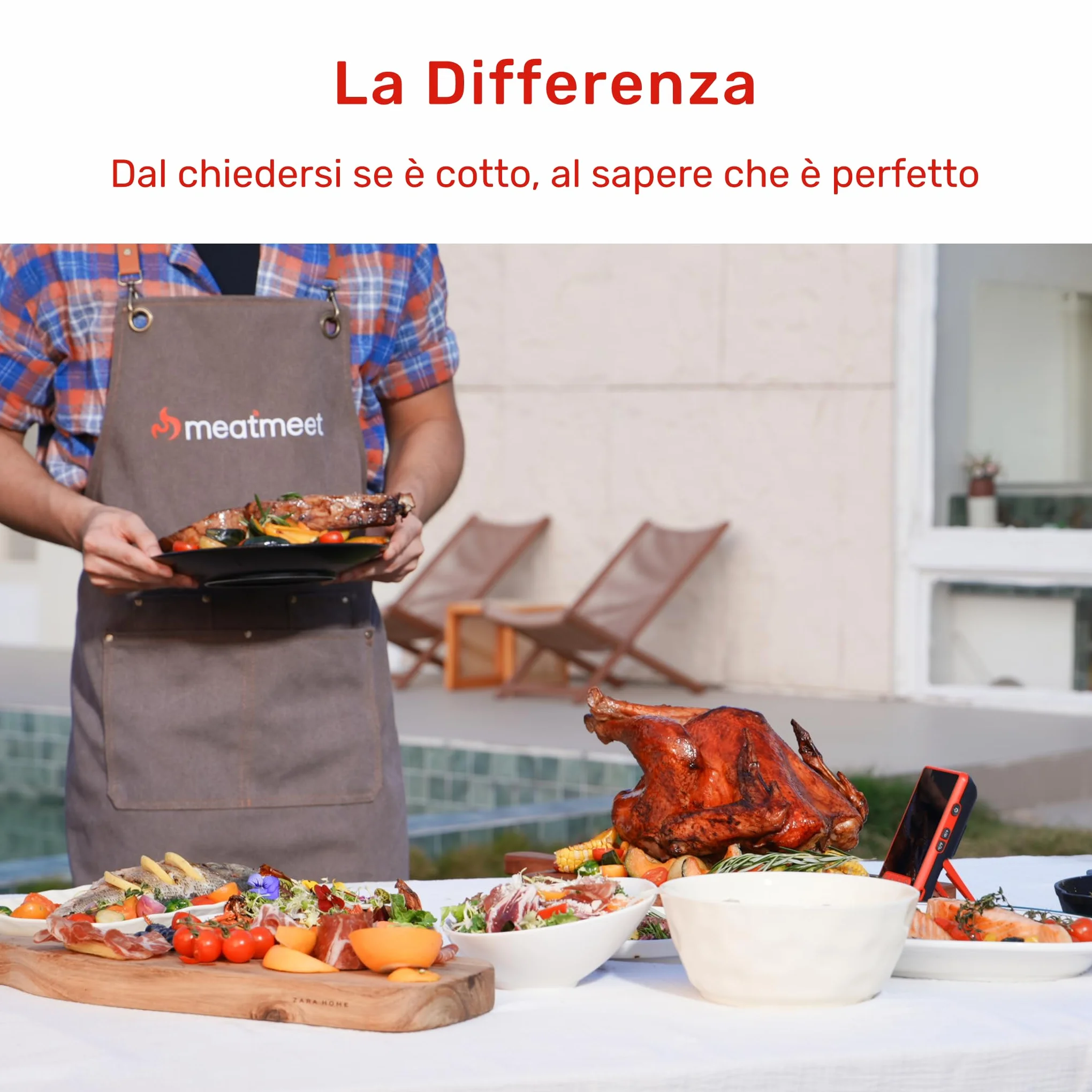 Z Pro Termometro per carne wireless con WiFi e Bluetooth, 4 sonde con 6 sensori, Resistenza a 595°C, Impermeabile IP69, ideale per Forno, BBQ, Grigliate, Affumicatori, forni e cucina