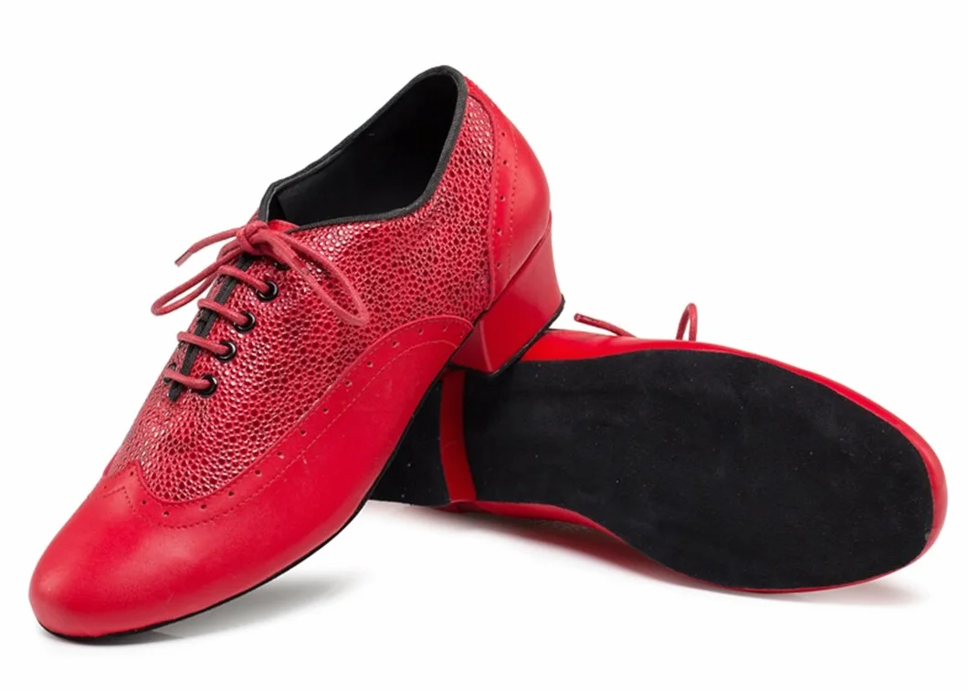 Uomo Scarpe da Ballo Pelle di Serpente Allacciato Punta Chiusa Social Dance Jazz Rumba Latino