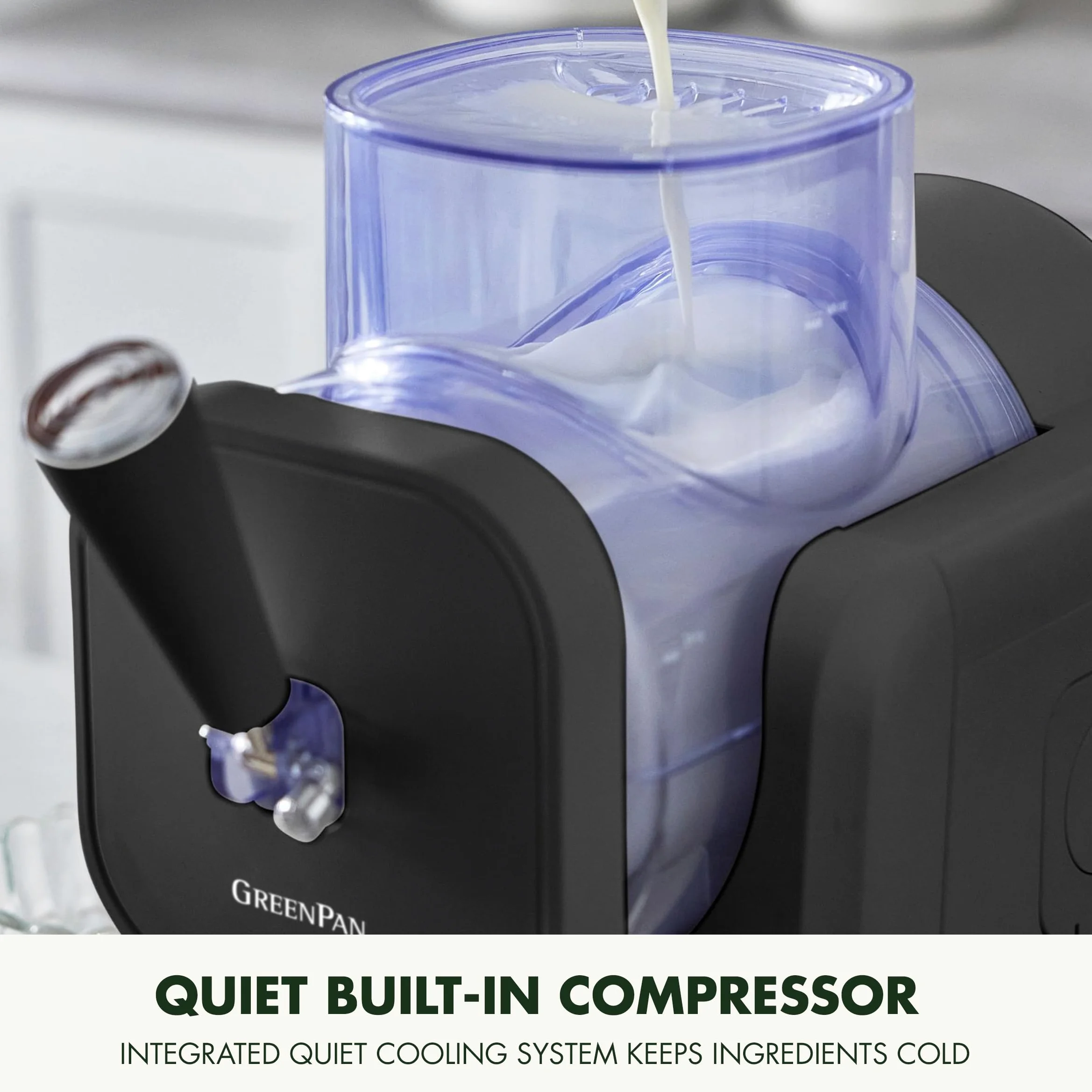 GreenPan Frost Gelatiera e Macchina Slushy, Gelato Soft Sorbetti Milkshake Frozen Yogurt, Senza Precongelamento, Pronta in 15 Min, 15-in-1, 6 Modalità, 7 Texture, Autopulente, Bianco