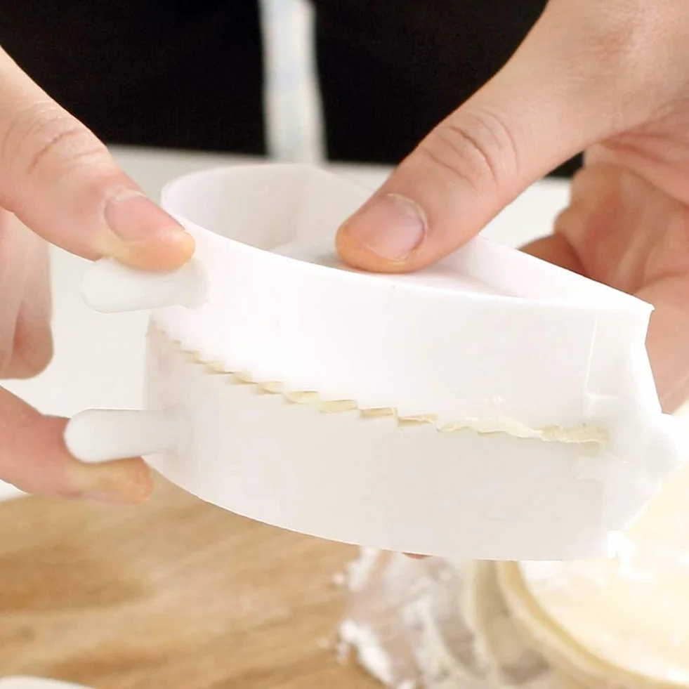 Voarge Stampo per Ravioli 3 Pezzi, Dough Press Pasticceria Utensili Mold Bianco