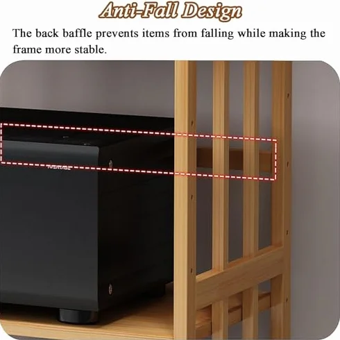 HiFi Rack Av Shelf Media Storage Cabinet, con ruote, Regolabile Scaffalatura video, Stoccaggio attrezzature stereo Rack e supporti, Mobileo-Video Scaffalatura