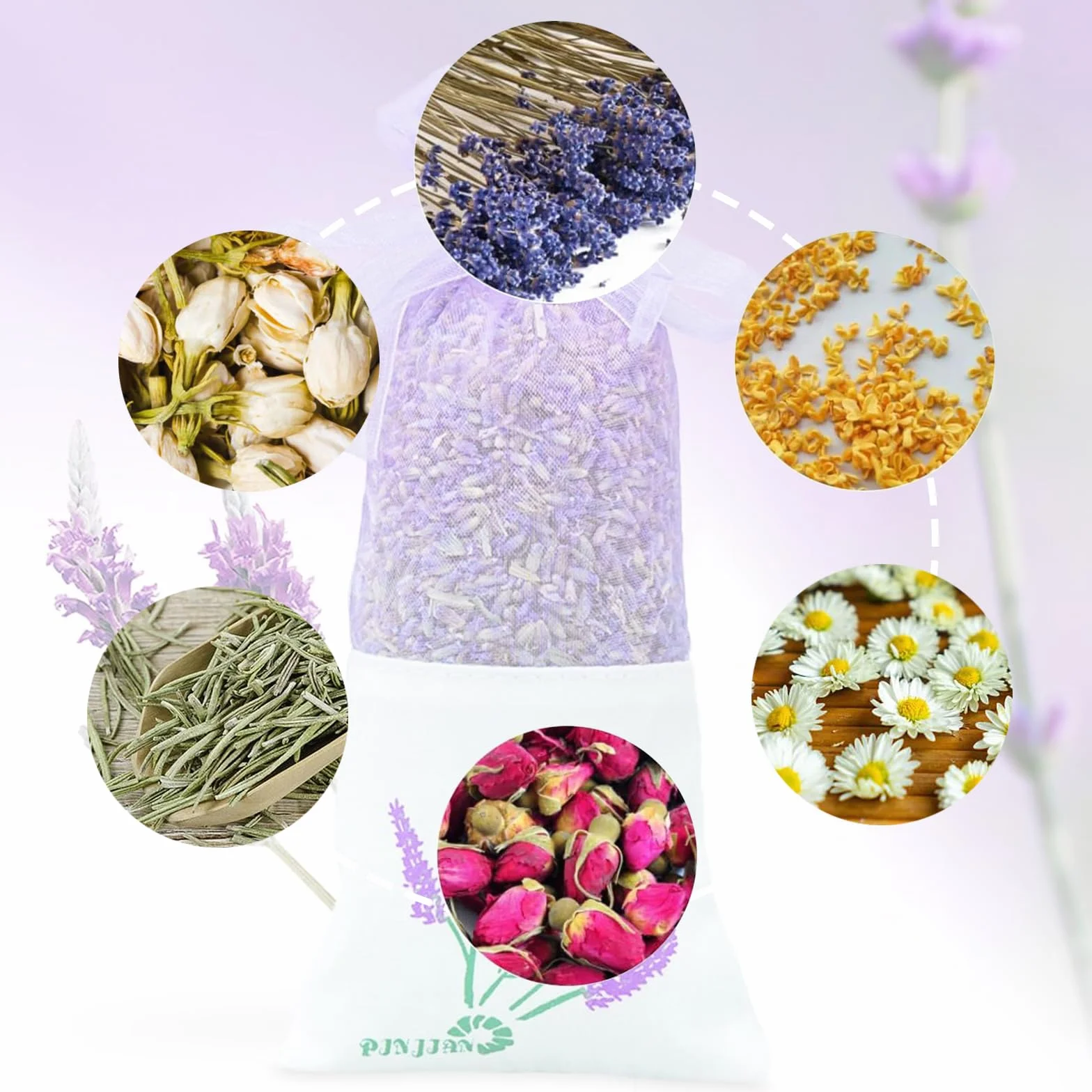 60 Pezzi Sacchetti di Lavanda Bustina Sacchetti Lavanda Vuoti Sacchetti Profumati Con Nastri Viola Sacchetti Di Lavanda in Organza per Lavanda Spezie ed Erbe