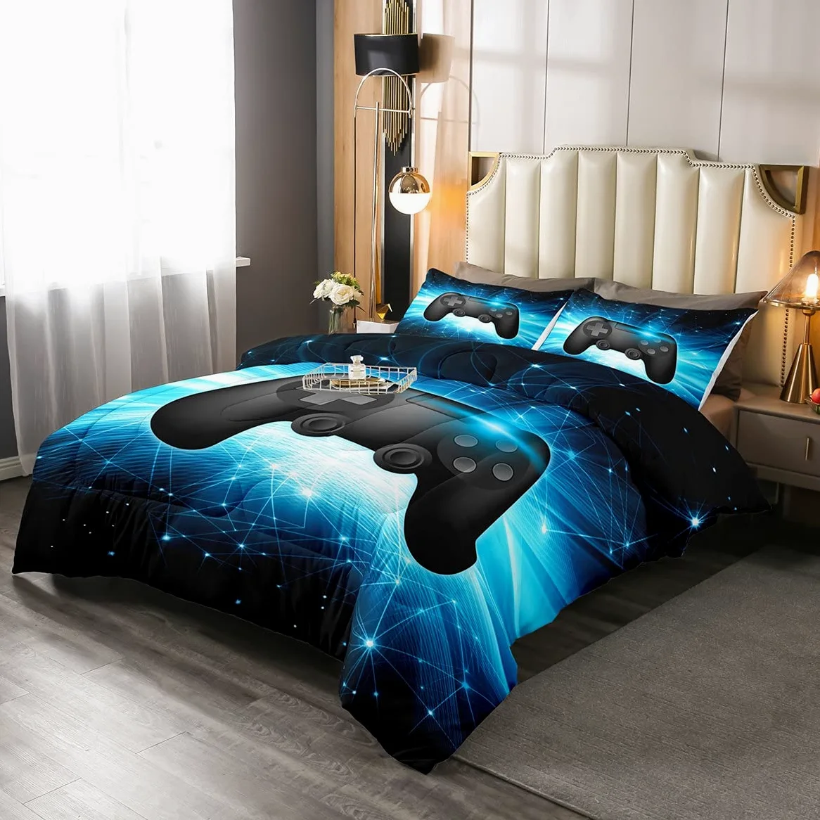 Biancheria da letto da gioco Singola Dimensione Videogiochi Comforter Set Gamer Biancheria Da Letto Trapunte Per Bambini Ragazzi Ragazzi Adolescenti Decorazione Della Sala Giochi Reversibile