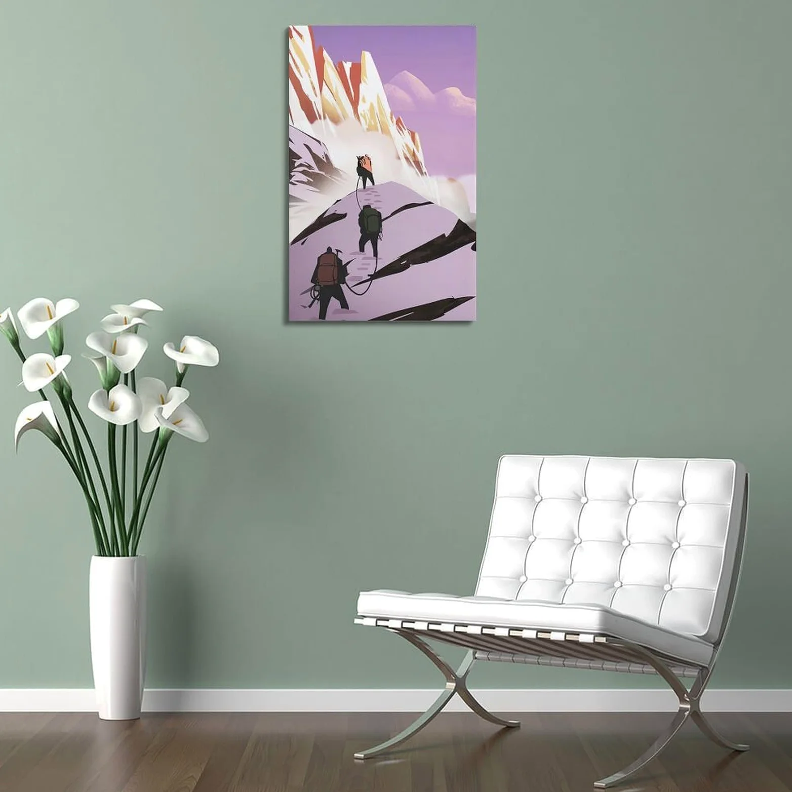 LNSIZH Poster sportivo con luci e ombre, motivo: squadra alpinistica, stampa artistica su tela, poster decorativo moderno, per camera da letto, per camera da letto, 60 x 90 cm