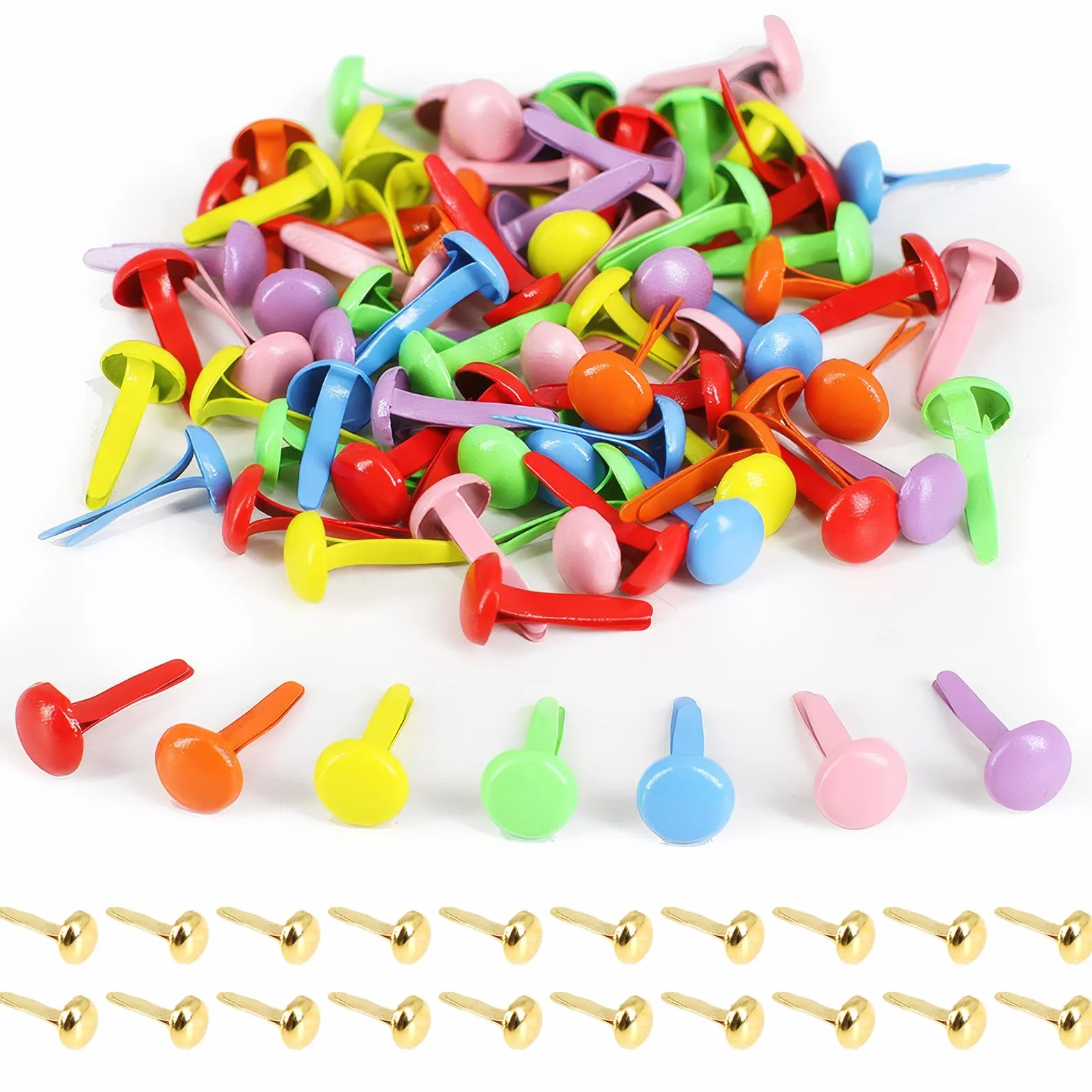 Mini Brads 120 mollette per Sacchetti in Metallo a Testa Rotonda per Modello