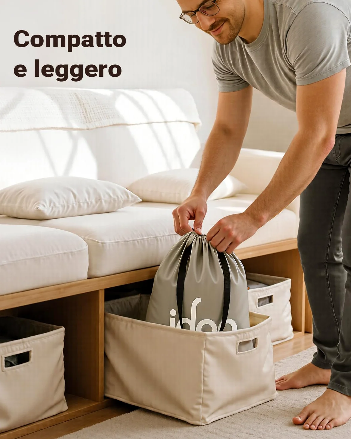 iDOO Letto Gonfiabile Matrimoniale, Auto Gonfiamento/Sgonfiamento Rapido in 3 Minuti, Materasso Matrimoniale Gonfiabile con Pompa Integrata, Materasso Gonfiabile per Ospiti-152x203x38 cm
