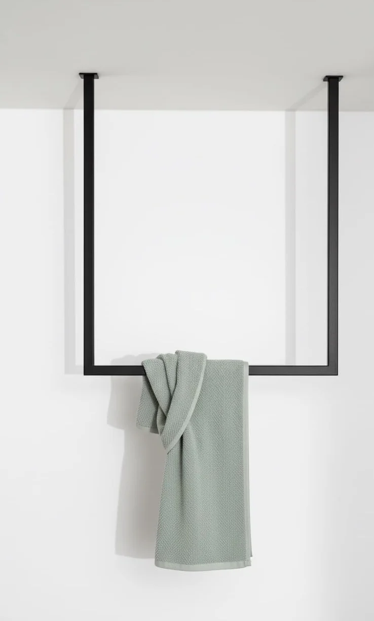 TAVO Appendiabiti da Soffitto in Acciaio Nero Opaco 80x100 cm