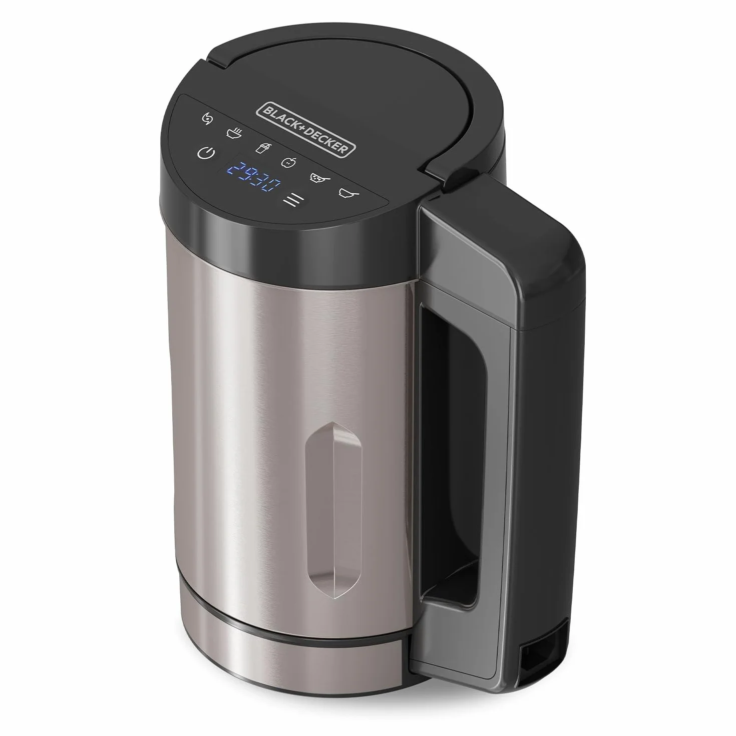 BLACK+DECKER BXSM1000E - Soup Maker 1040W | Caraffa Inox 1,6L | 7 Programmi Automatici | Smoothies, Compote & Zuppe | Funzione Mantenimento Caldo | Schermo Digitale | Materiali Senza BPA