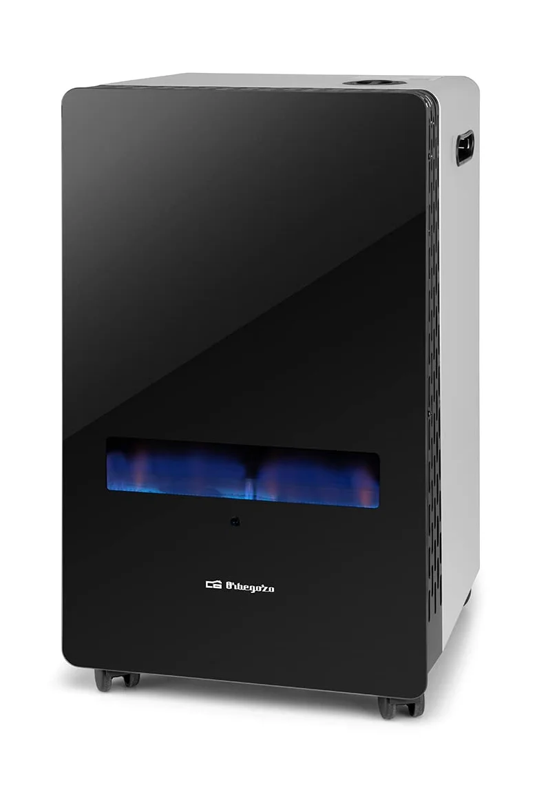 Orbegozo HBF 100 - Fornello a fiamma blu, 3800 kW, classe energetica A, gas butano e propano, triplo sistema di sicurezza: spegnimento automatico, analizzatore atmosferico, accensione piezoelettrica