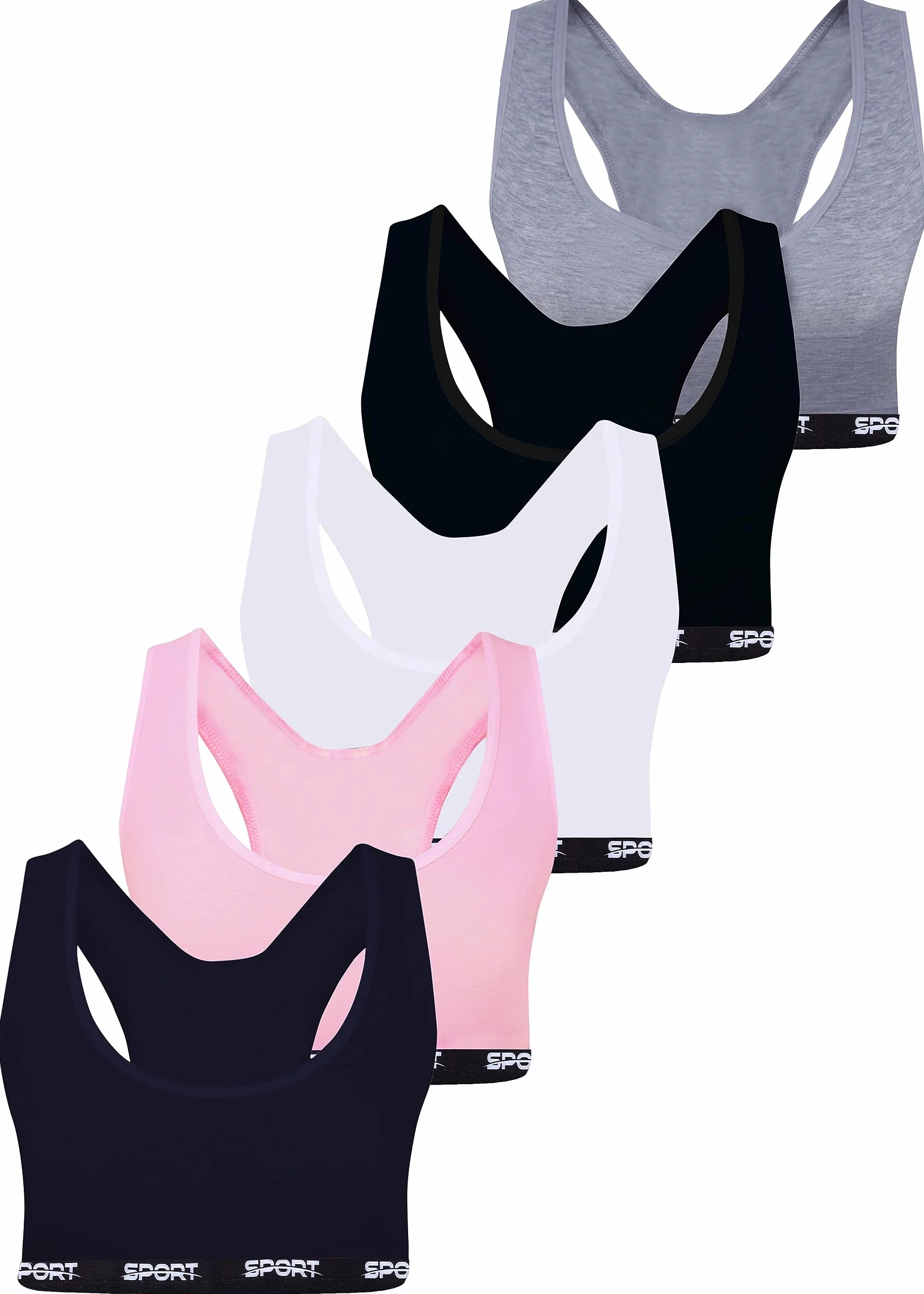 LOREZA Reggiseno Bambina Allenamento Sportivo Cotone