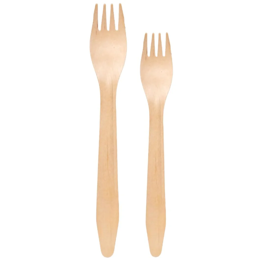 Forchette In Legno, Posate Usa e getta, Biodegradabili e Compostabili, Stoviglie Monouso 100% Naturali (500, Forchetta 14 Cm)