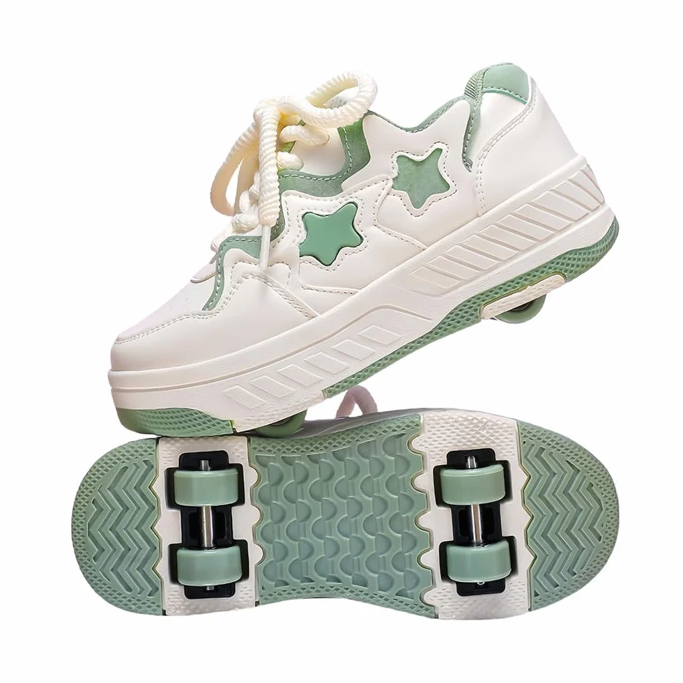 ENEN Scarpe da Skateboard 4 Ruote Bambina Bambino Sneakers Outdoor Multisport