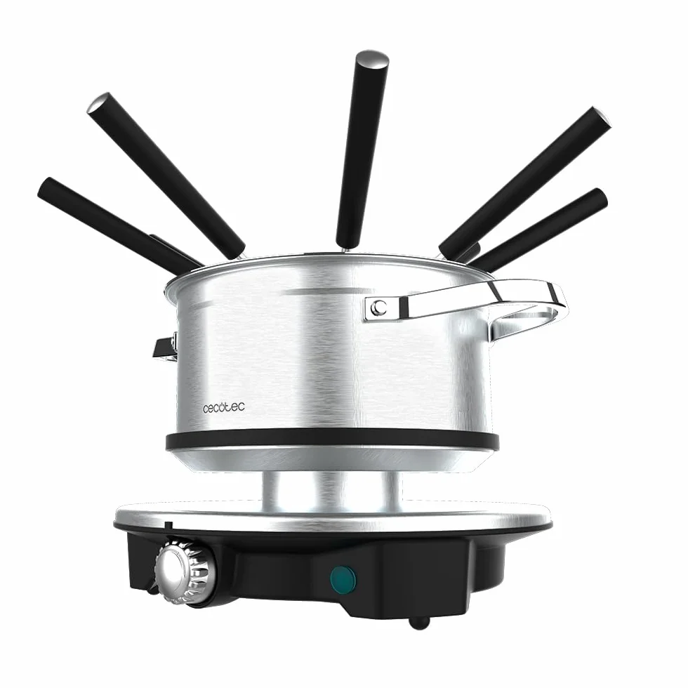 Cecotec Fonduta Elettrica 1500W 1,7L Acciaio Inox per Formaggio Cioccolato Olio