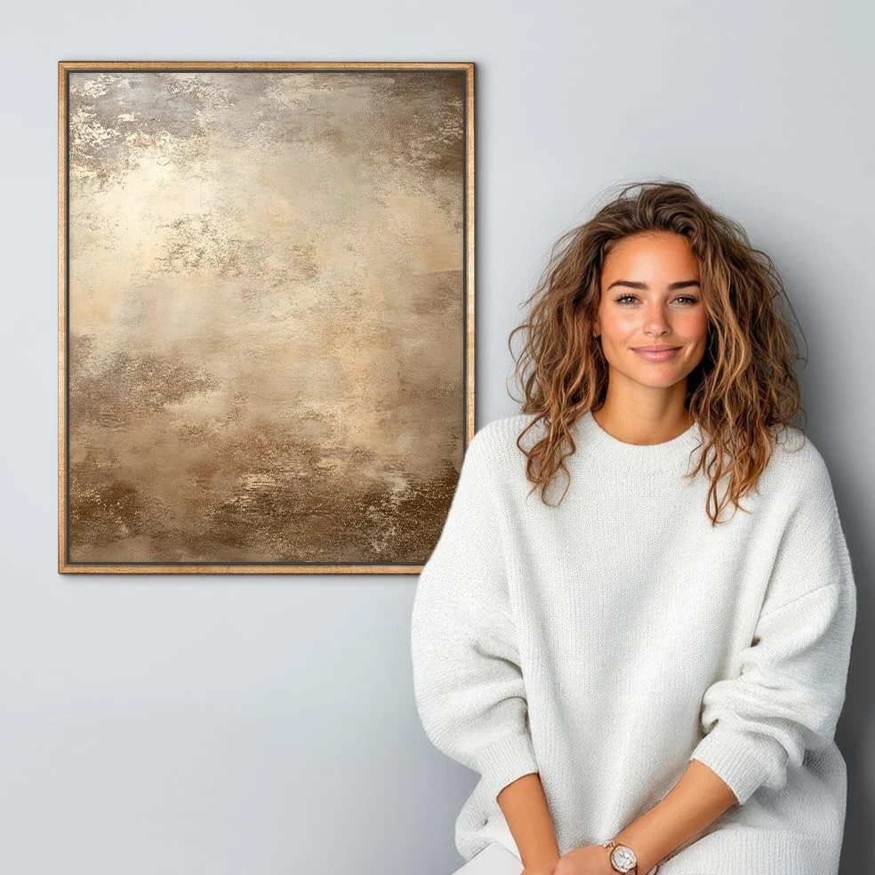Bildershop-24 Cornice per giunti ombreggiati Lamia, 100 x 120 cm, foglio d'oro, Kit di autoassemblaggio fai da te