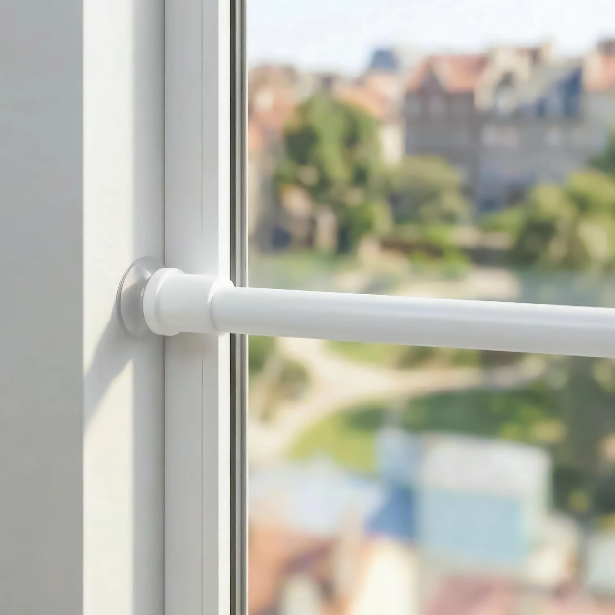 Bacchette per Tende Senza Forare 2 Pezzi Fissaggio a Pressione Diametro 7.6/10mm Bianco 30-45 cm