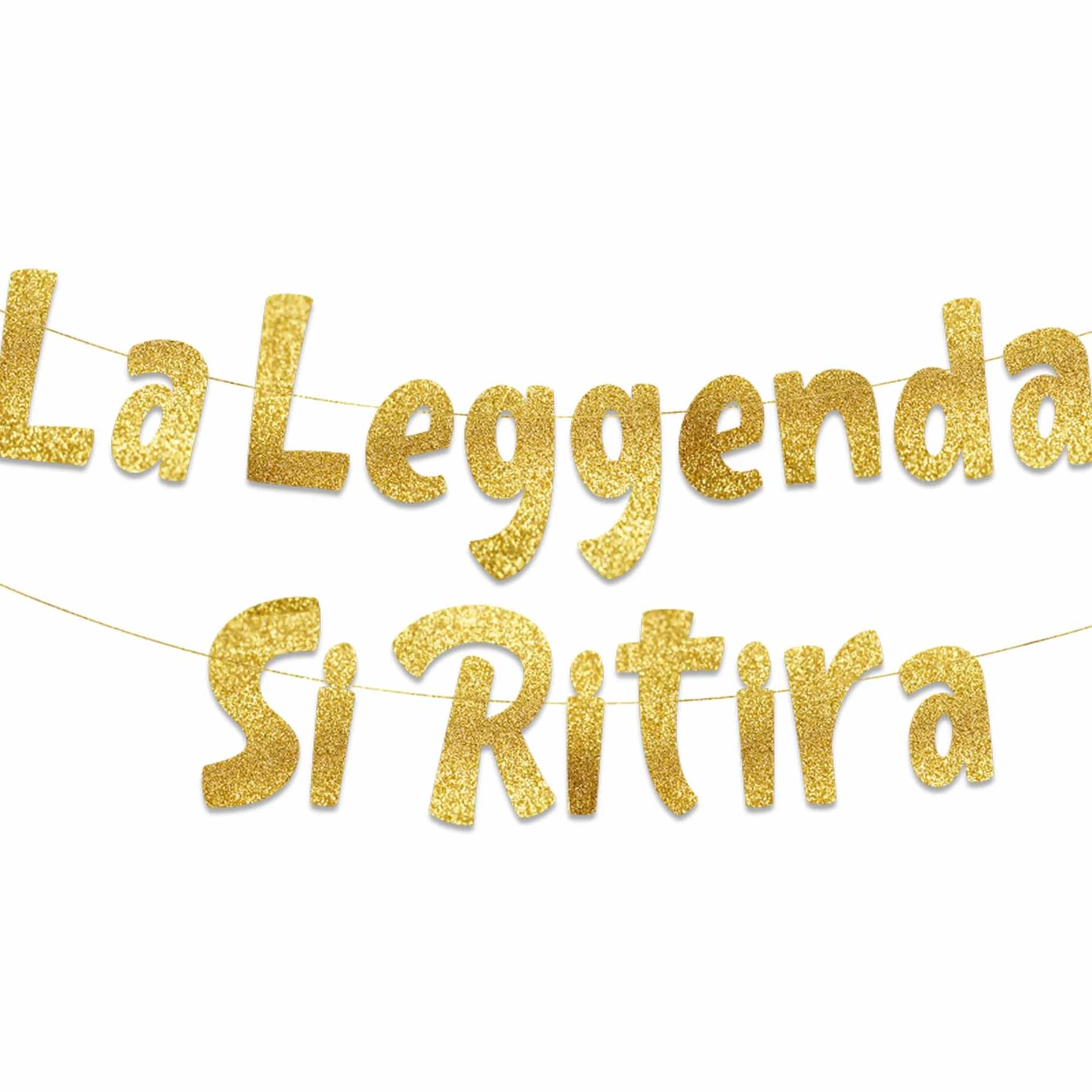 Striscione Pensionamento "La Leggenda Si Ritira" Oro Glitterato – Gadget Pensione, Decorazioni Divertenti & Regali