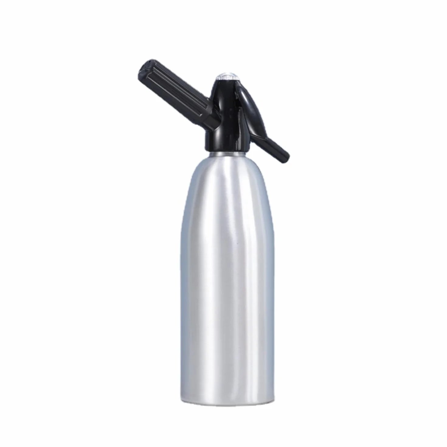 Sifone per Soda da 1 l, in Alluminio, Manuale per bibite Fatte in casa, Mojito, Gin Fizz Cocktail e Spritzer di Vino, Argento