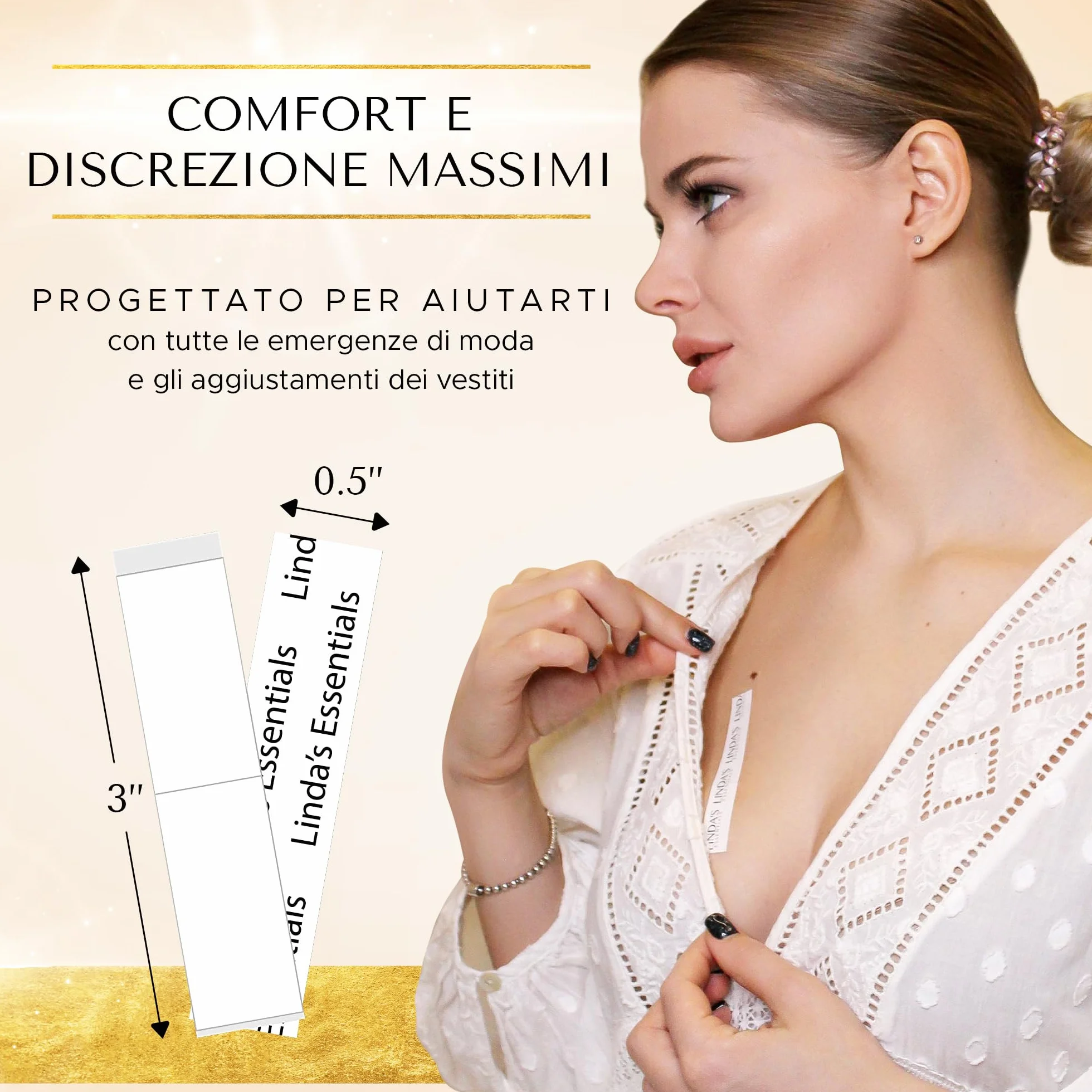 Fashion Tape biadesivo per tessuti Extra forte trasparente scollature spalline orli