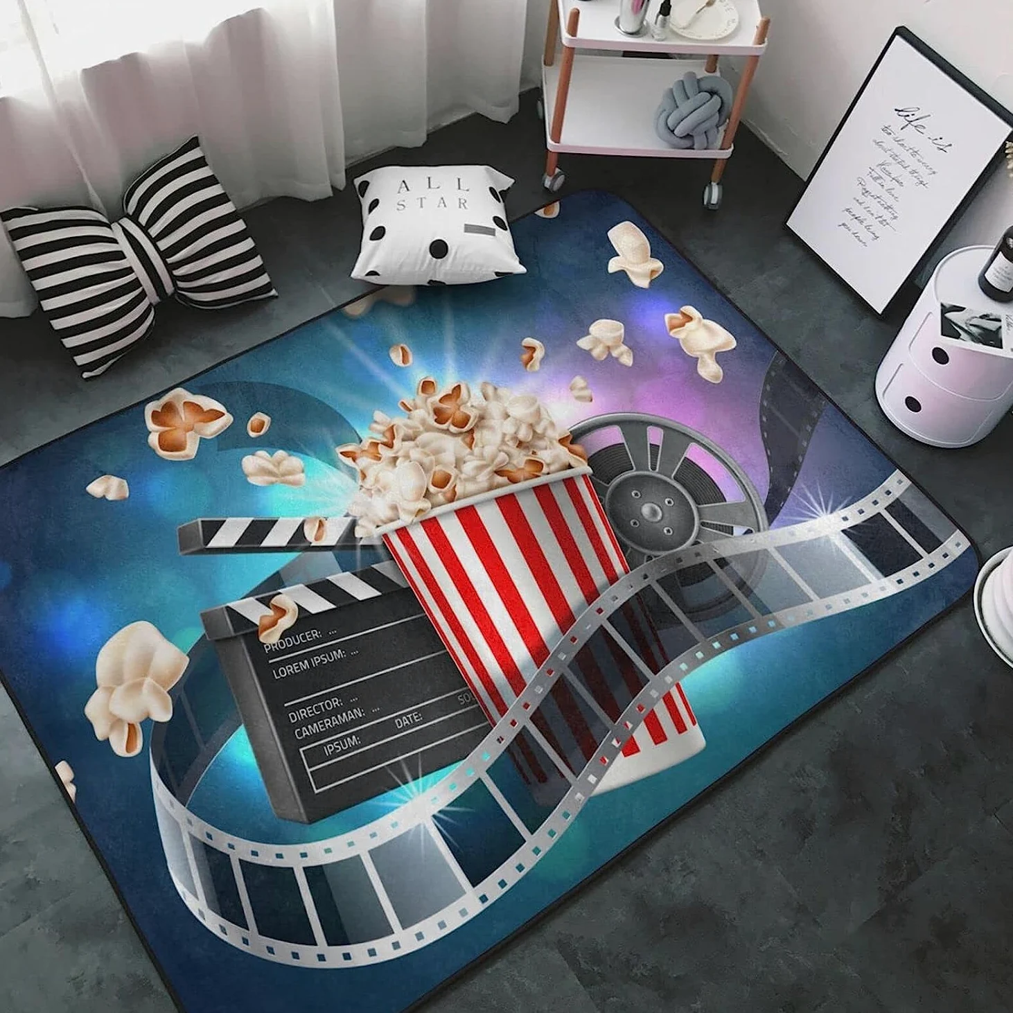 Tappeto Antiscivolo, Film Film Per L'Home Theater Con Stampa 3D, Decorazione Per Tappeti Morbidi Shaggy Room, Camera Da Letto Per Bambini 160 X 230 Cm / 62,99 X 90,55 Pollici - Poliestere - -3V5P-N6F