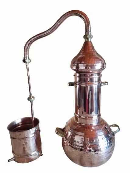 Distillatore di rame con colonna indipendente. Speciale per distillare piante (1,5 litri)
