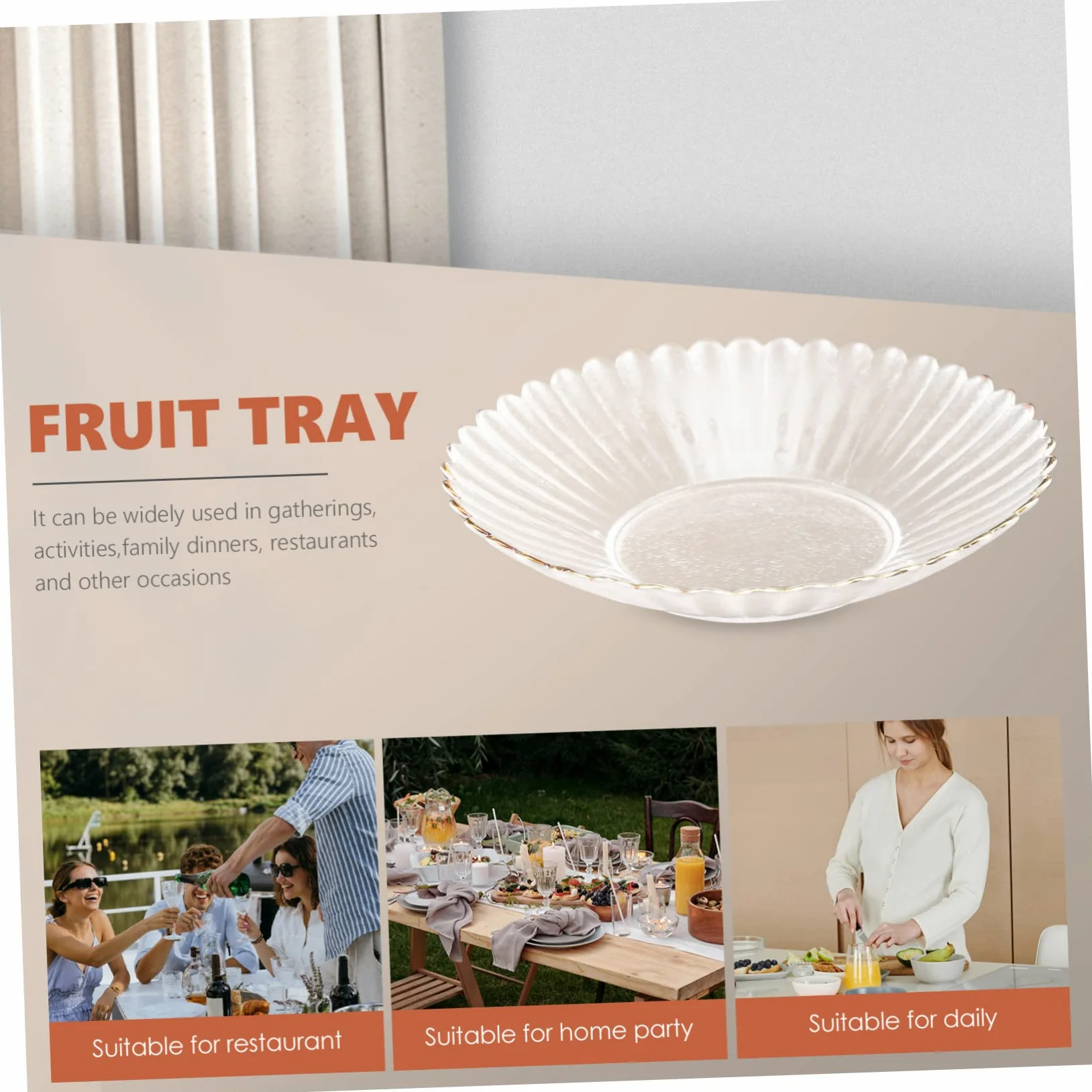 Dto Vassoio Multiuso per Frutta in Cristallo, Vassoio per Torte, Fornitura per Feste di Matrimonio
