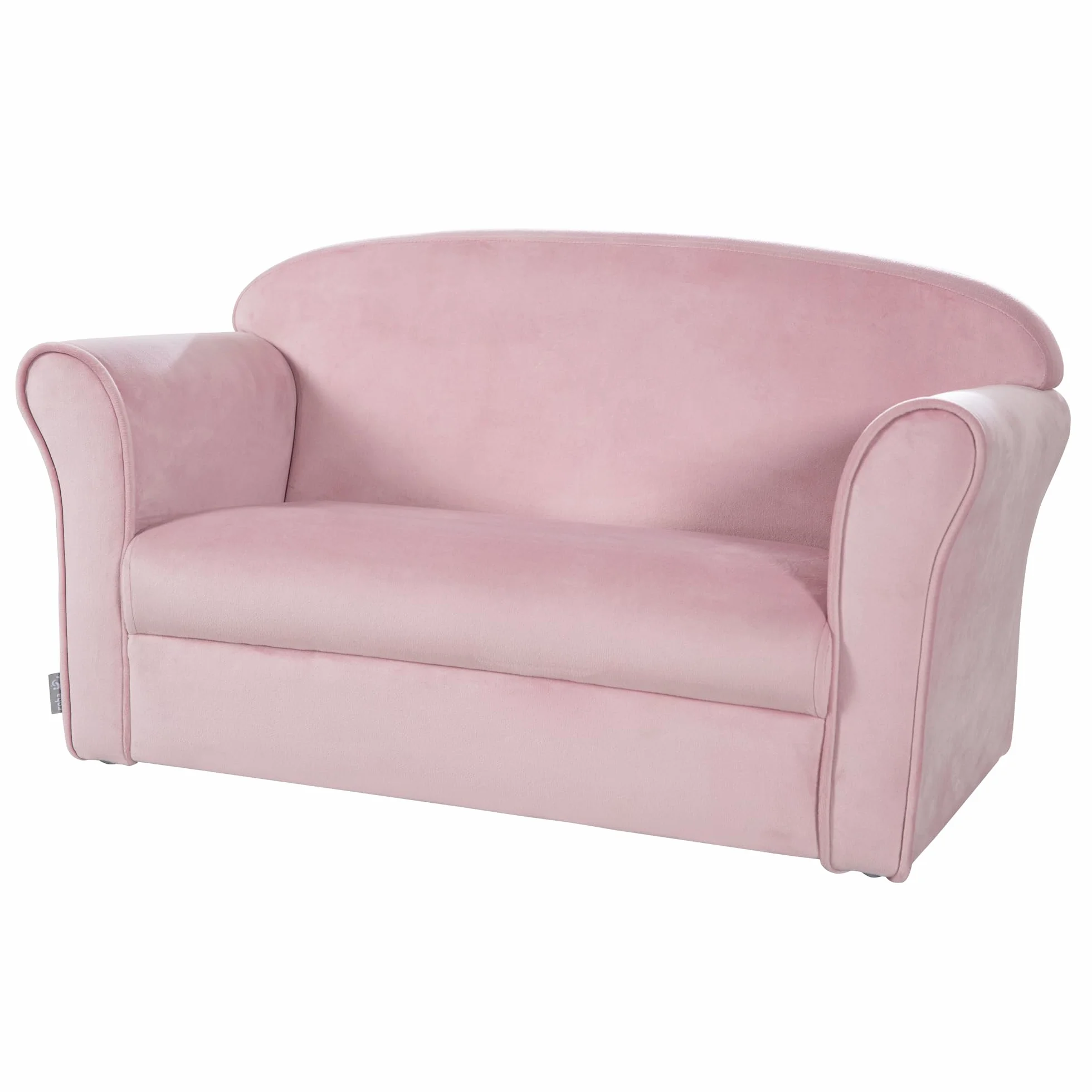 roba Divano per Bambini Lil Sofa - 2 Posti - con Braccioli - Tessuto in Velluto - Morbido e Soffice - Arredamento per Bambini - per la Cameretta - dai 18 Mesi - Rosa