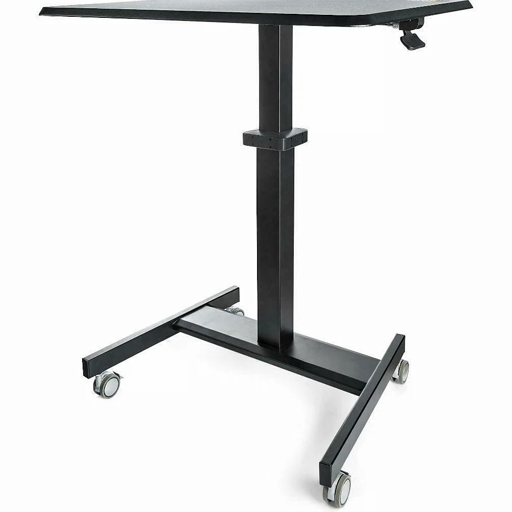 StarTech Postazione Mobile Sit-Stand, Regolabile in Altezza (STSCART2) | Superficie di Lavoro Ampia, Utilizzo da Seduti o in Piedi, Supporto alla Postura