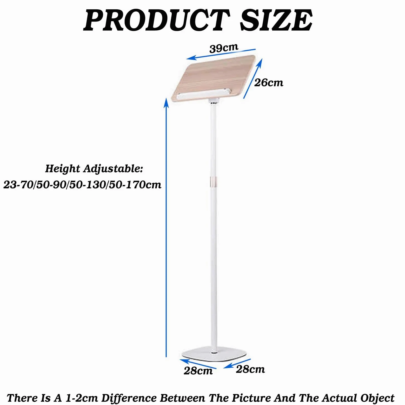Generico Leggio da Pavimento Regolabile con Supporto per spartiti, leggio Portatile per casa e Ufficio, Altezza 50-90 cm, Facile da Montare, Perfetto per Musicisti e Lettori.