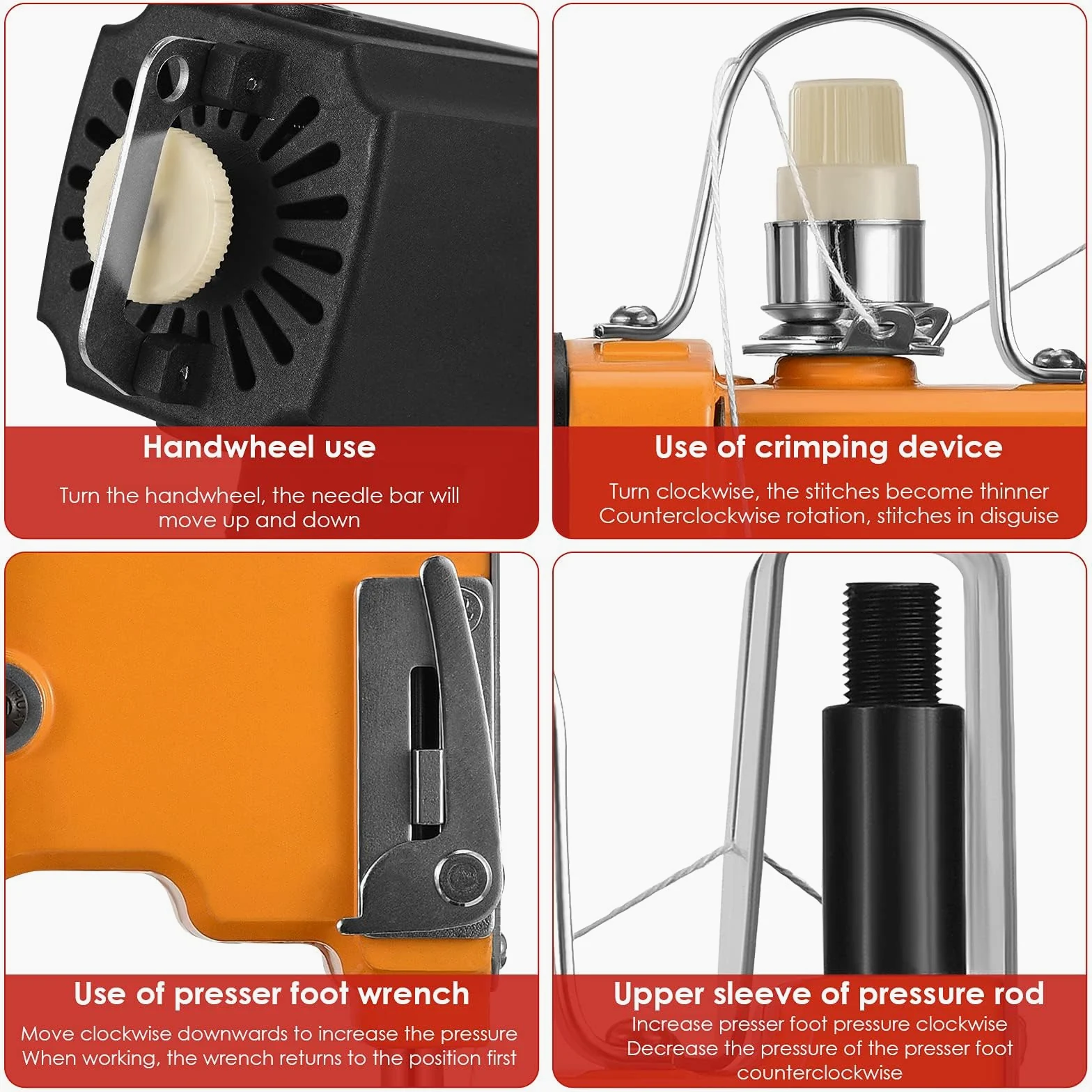 Macchina da Cucire Portatile Cucitrice Portatile per Tessuti Closer Stitcher Per Borse Tessute, Borse di Pelle di Serpente, Borse di Riso
