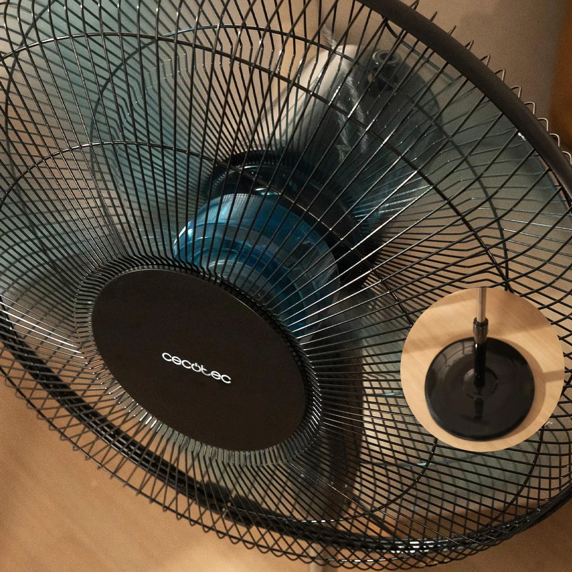 Cecotec Ventilatore a Piantana EnergySilence 515 WindLite Pro Black. 45W, Diametro 16” (40cm), 3 Velocità, Oscillazione Automatica, Altezza Regolabile, 5 Pale, Massima Sicurezza, Nero, Fresco Totale
